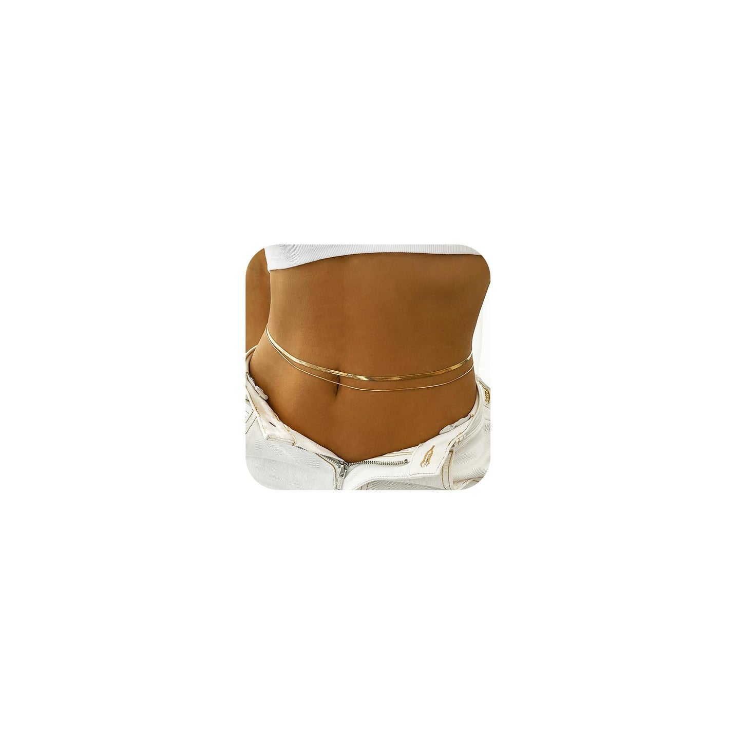 Longita Gold Waist Chain for Women Gold Belly Chain for Women Body Chains Stomach Chains Stacked Belly Waist Jewelry Sexy
