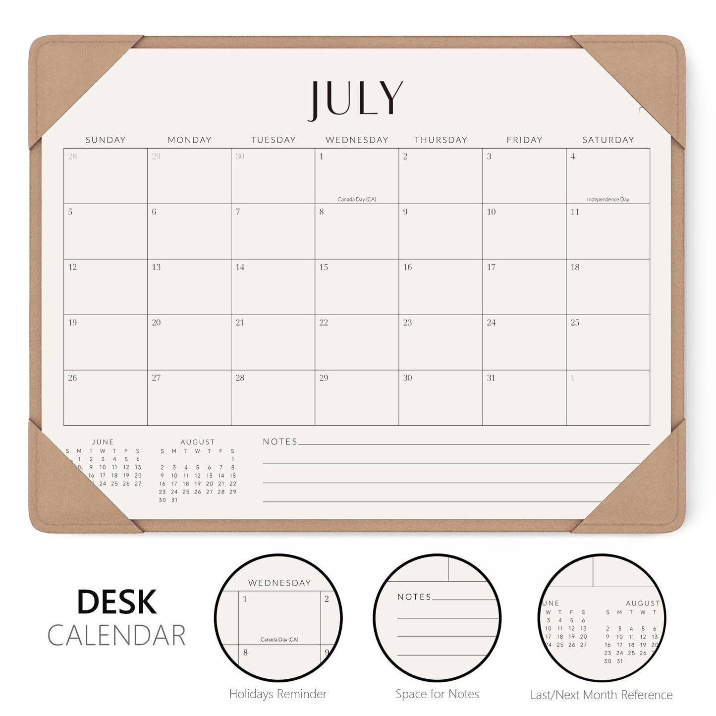 Jotsome Desk Calendar 2026-2027 with Desktop Mat, Desk Pad Calendar From Now to June 2027 14x10.5 inch, Desk Blotter Calendar for Home Office and School, Easy Planning, Gift for the Holidays, Apricot