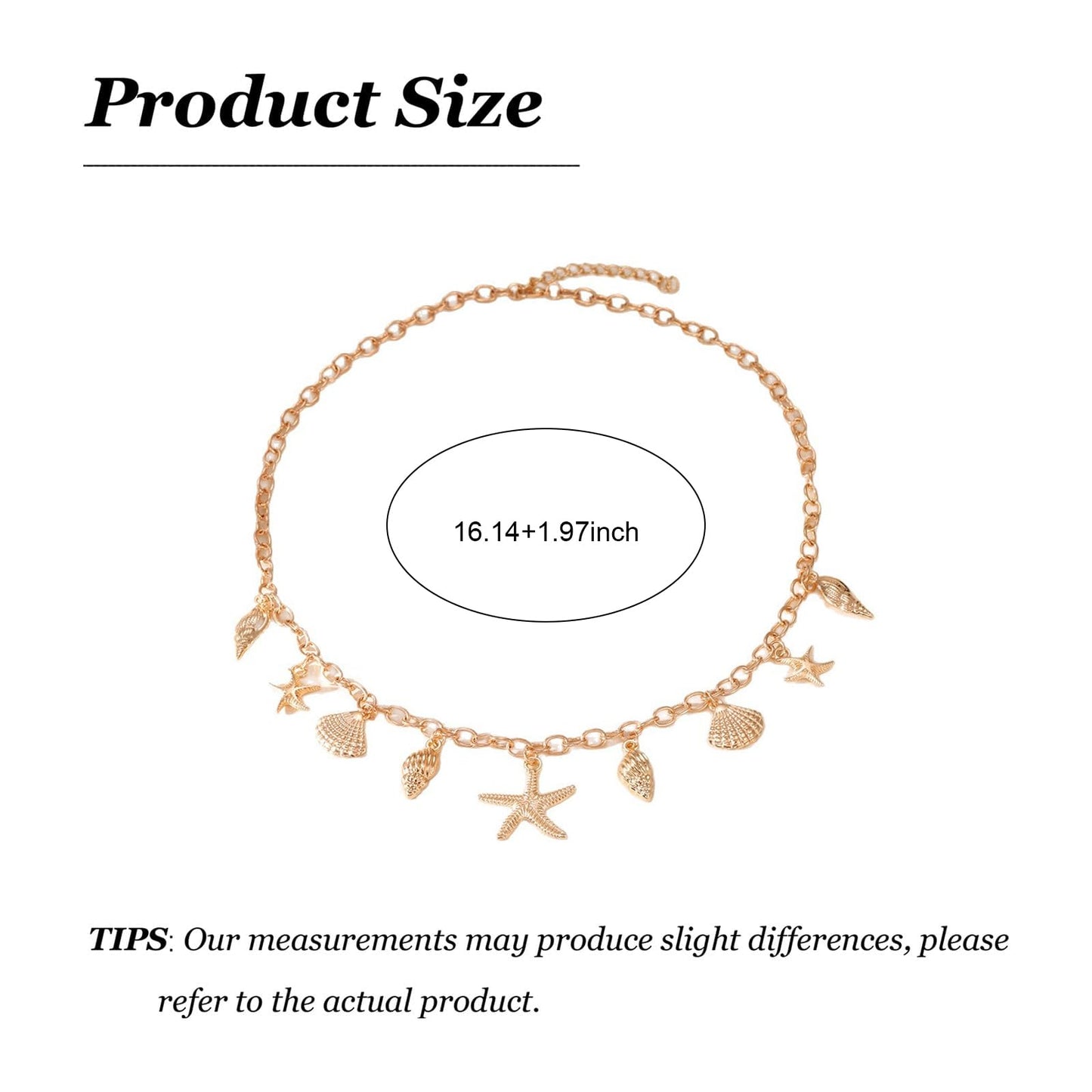 Seashell Charm Necklace for Women, Gold Starfish Beach Jewelry Coastal Vacation Outfits Accessories Summer Dresses Trendy 2026