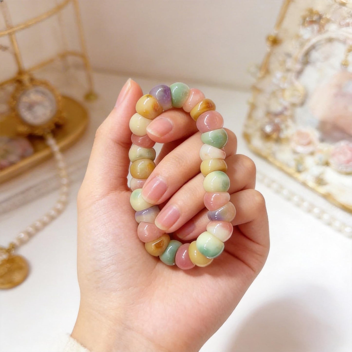 Embtrem Fidget Bracelet Bodhi Seed Bracelets Anxiety Fidget Bracelets Protection Healing Stretch Alleviate Anxiety Stress Protection Healing Bodhi Jewelry Gifts for Women Men