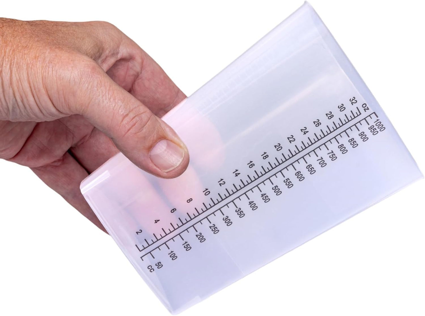 Vakly Graduated Intake Output Container 32 oz (10 Pack) – Plastic Triangular Measuring Beaker with oz & cc Markings for Urine Collection, Mixing, Paint, Epoxy & Lab Use