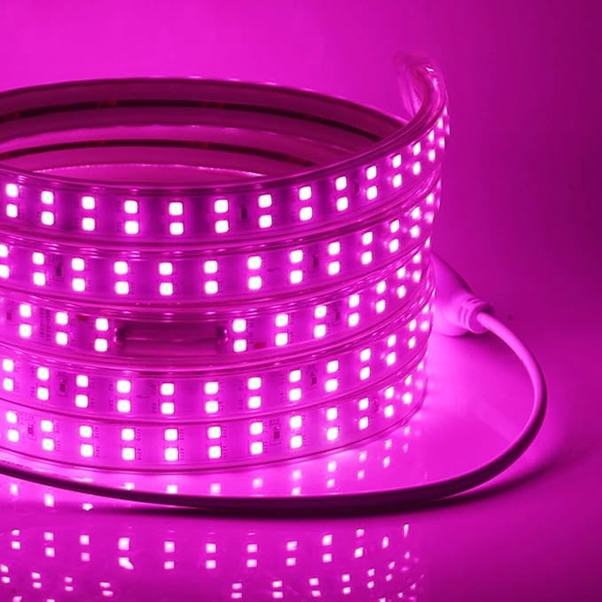 SUYOOULIN LED Strip Lights, High Voltage AC110V-130V 16.5ft/5m Super Bright 20000LM Waterpoof IP68 2835 180 LEDs/m LED Light Strips for Home Garden Outdoor Decoration(Pink)