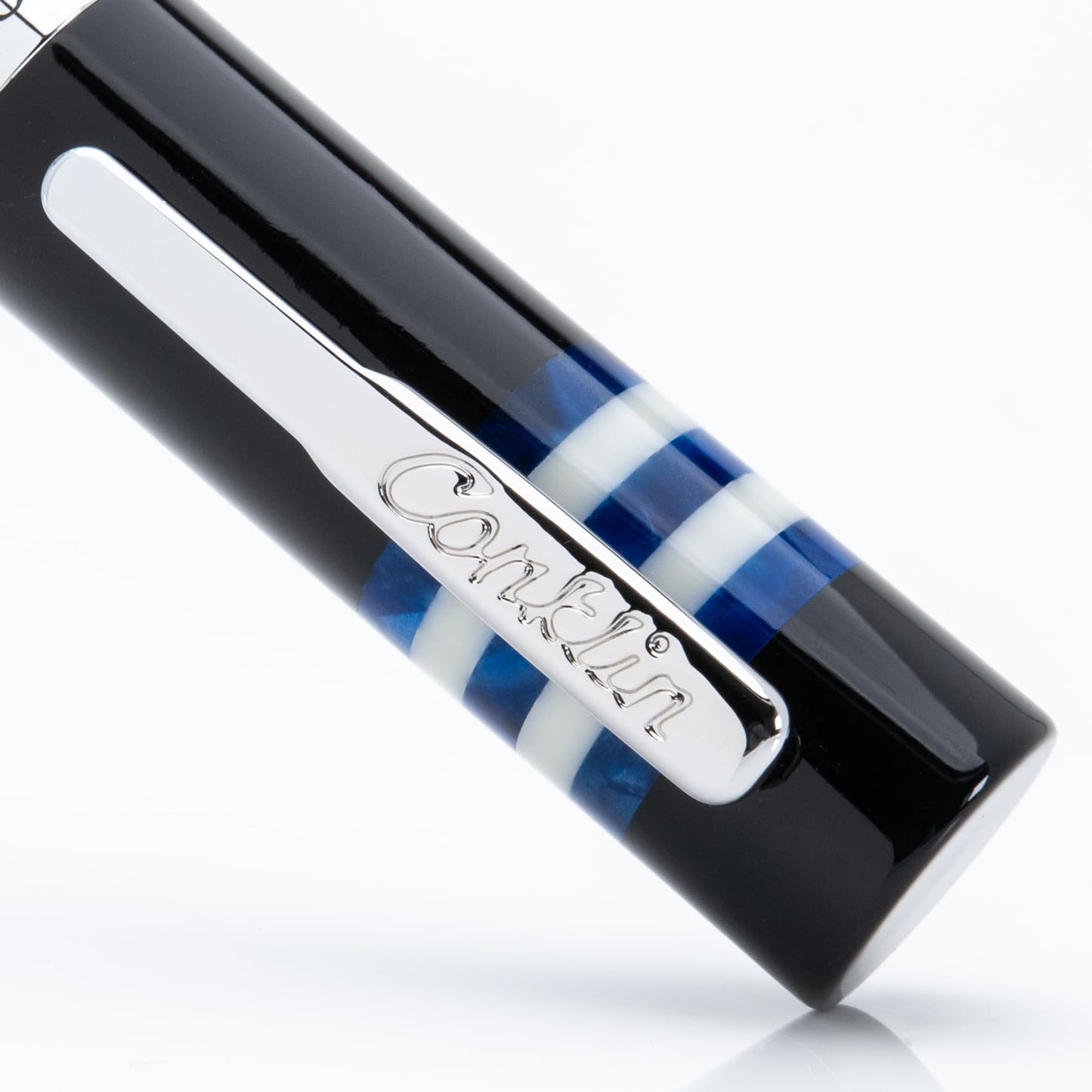 Conklin Toledo Fountain Pen – Blue Resin with 15ml Ink Bottle – Omniflex Nib – Heritage Luxury Writing Instrument for Collectors and Professionals