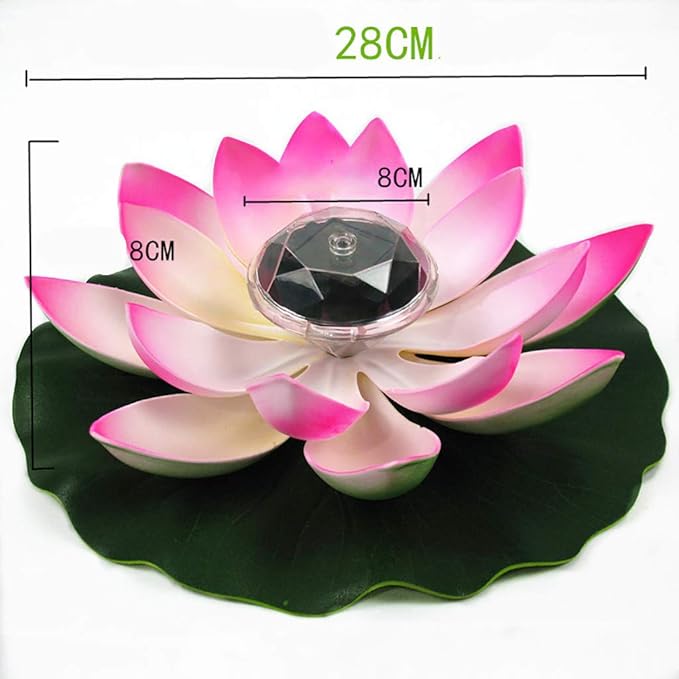 Juesi Floating Pool Lights, Solar Power Floating Lotus Flower LED Accent Light, Color Changing Water Resistant Outdoor Floating Pond Night Light Auto On/Off for Garden Pool Party Ideal Gift (Red)