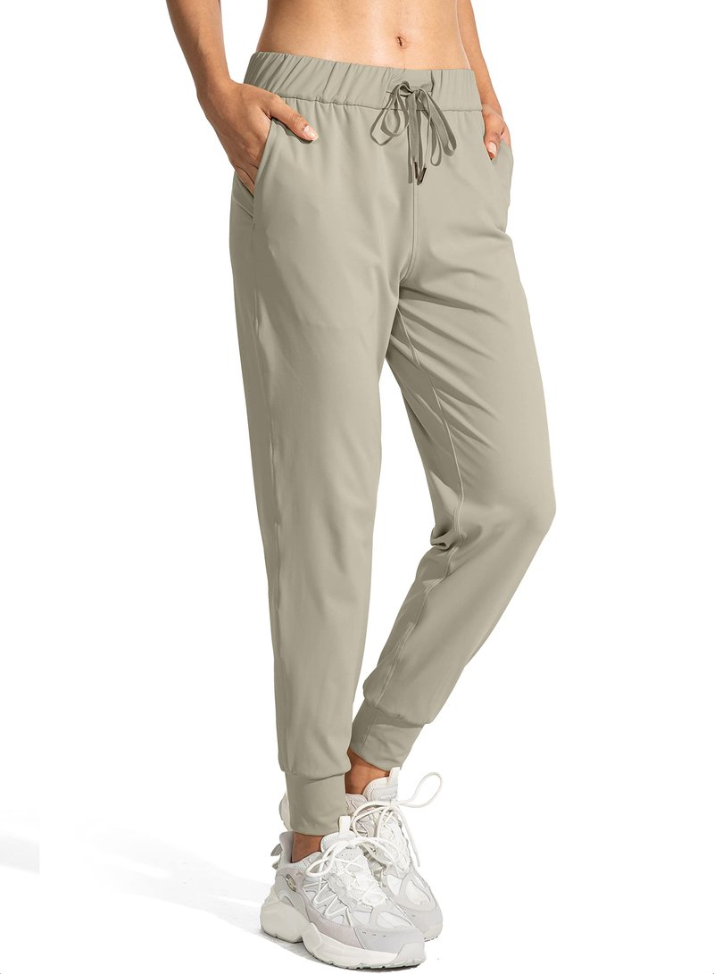 SANTINY Women's Joggers Pants Pockets Drawstring Running Sweatpants for Women Lounge Workout Jogging(Silver Sage_XXL)