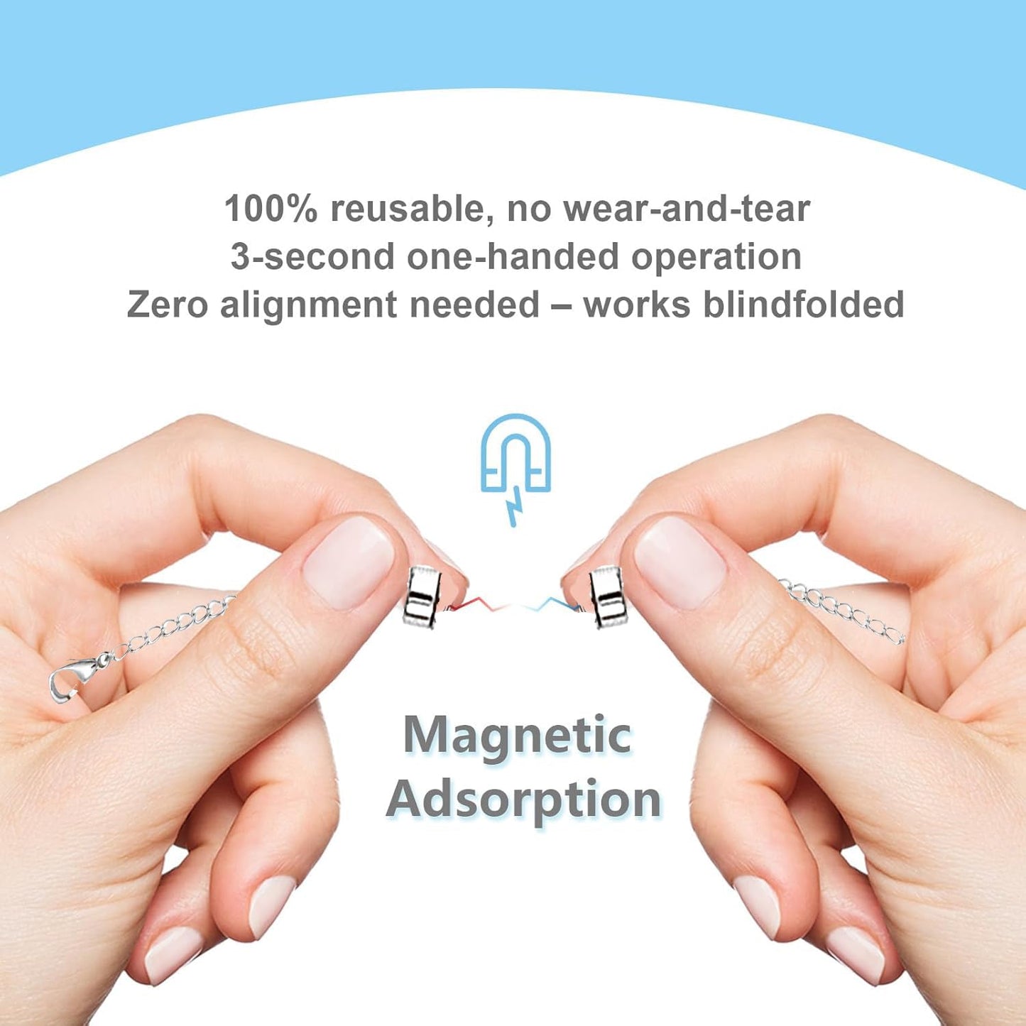 10 Pairs Magnetic Necklace Extenders Locking Magnetic Jewelry Clasp Round Necklace Clasp Closures Bracelet Extender for Jewelry Making (Gold, Silver)
