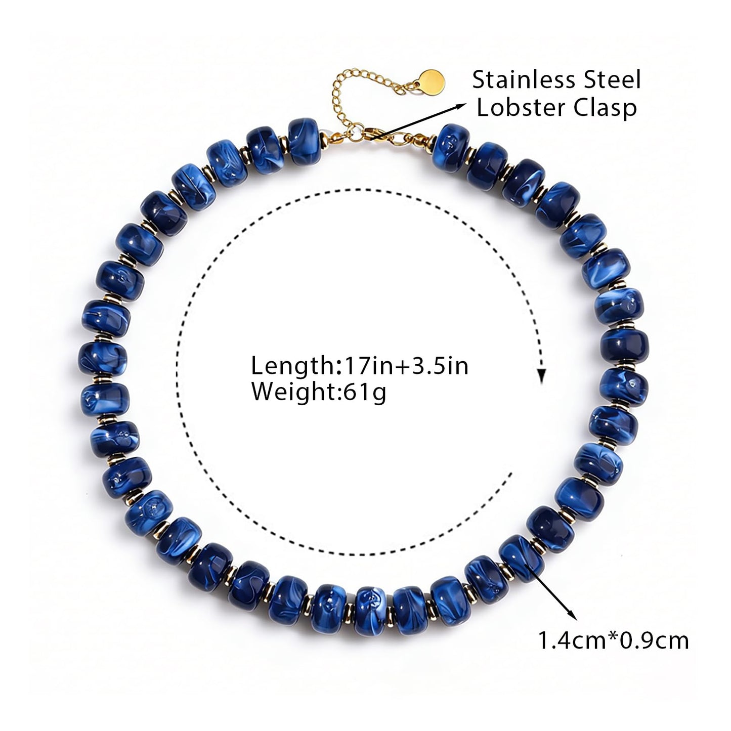 joymiao Colorful Beaded Necklace for Women Chunky Beaded Necklace Colorful Big Baed Necklace Trendy Summer Beach Jewelry Gift