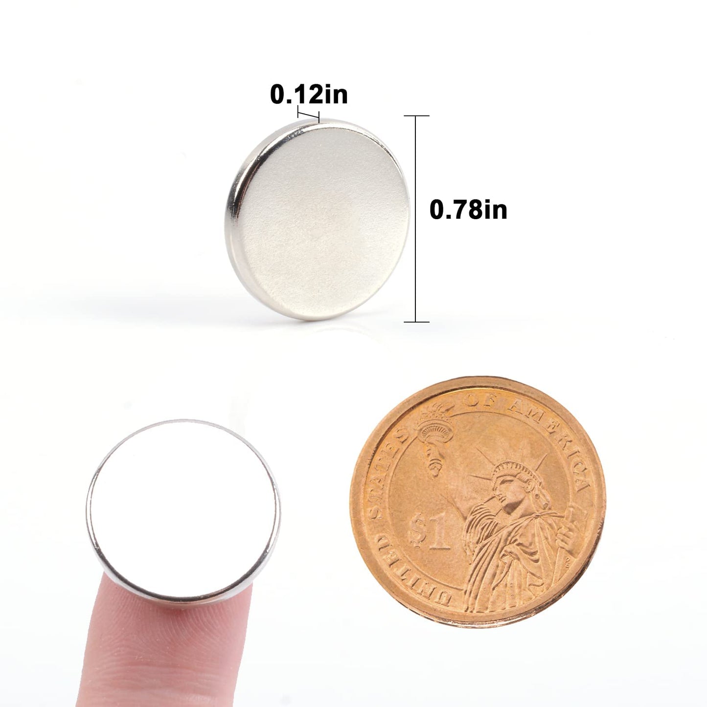 MIN CI 50Pcs Super Strong Rare Earth Magnets Disc, 20mm x 3mm Powerful Permanent Neodymium Magnet Heavy Duty, Small Round Magnets for Crafts DIY Whiteboard Scientific Models