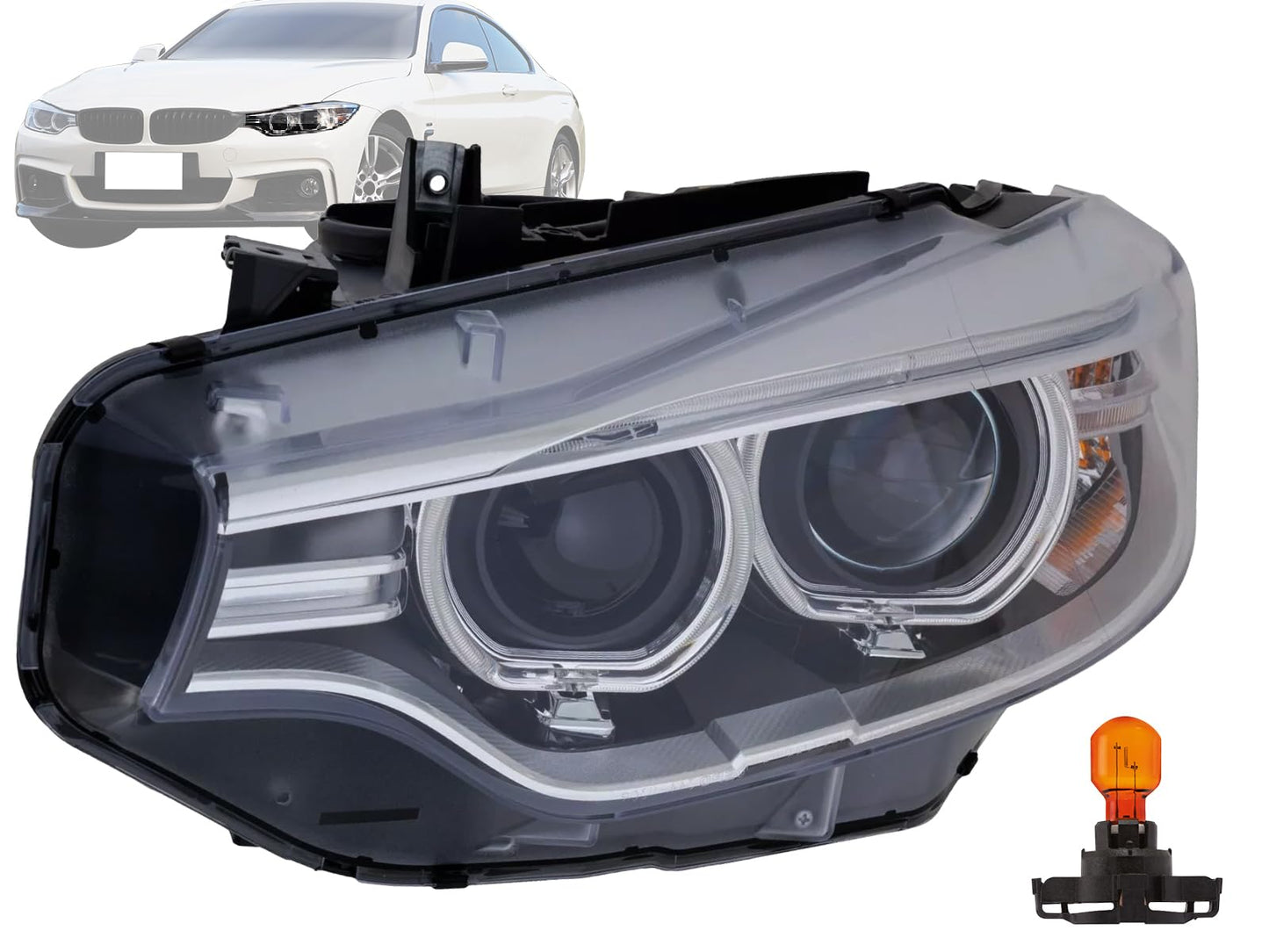 KAP Replacement Head Lamp for 2014 2015 2016 B-M-W 4 Series Coupe 420i 428i 435i M3 Sedan Driver Left Side 63117377851 BM2518160