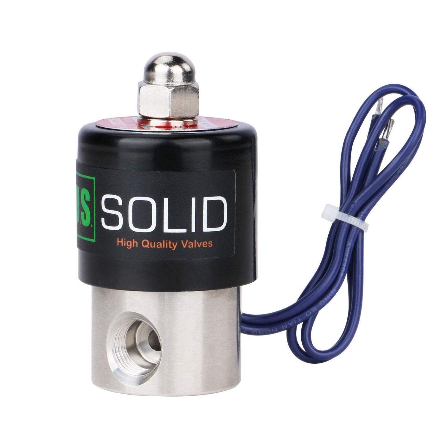 U.S. Solid 1/4" Stainless Steel Electric Solenoid Valve 12VDC Normally Closed VITON(45-PACK)
