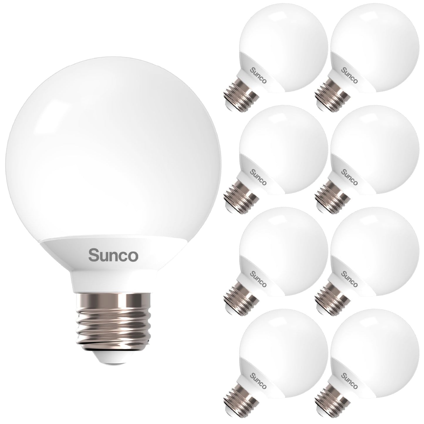 Sunco 8 Pack G25 LED Globe Light Bulb, Bathroom Mirror Vanity Lighting, 450 LM 6W (40W Equivalent), 2700K Soft White, Dimmable, Decorative Round Bulb, E26 Base, UL