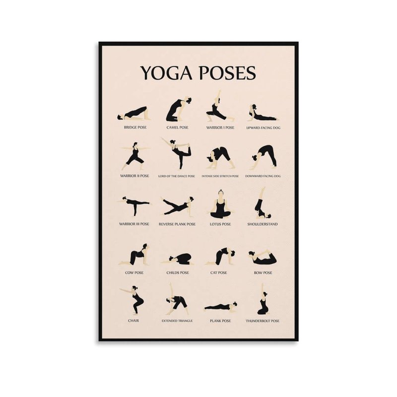 CYPGTBCK Yoga Poster for Beginners Home Gym Workout Poster Decorative Painting Canvas Wall Art Living Room Posters Bedroom Painting 12x18inch(30x45cm)