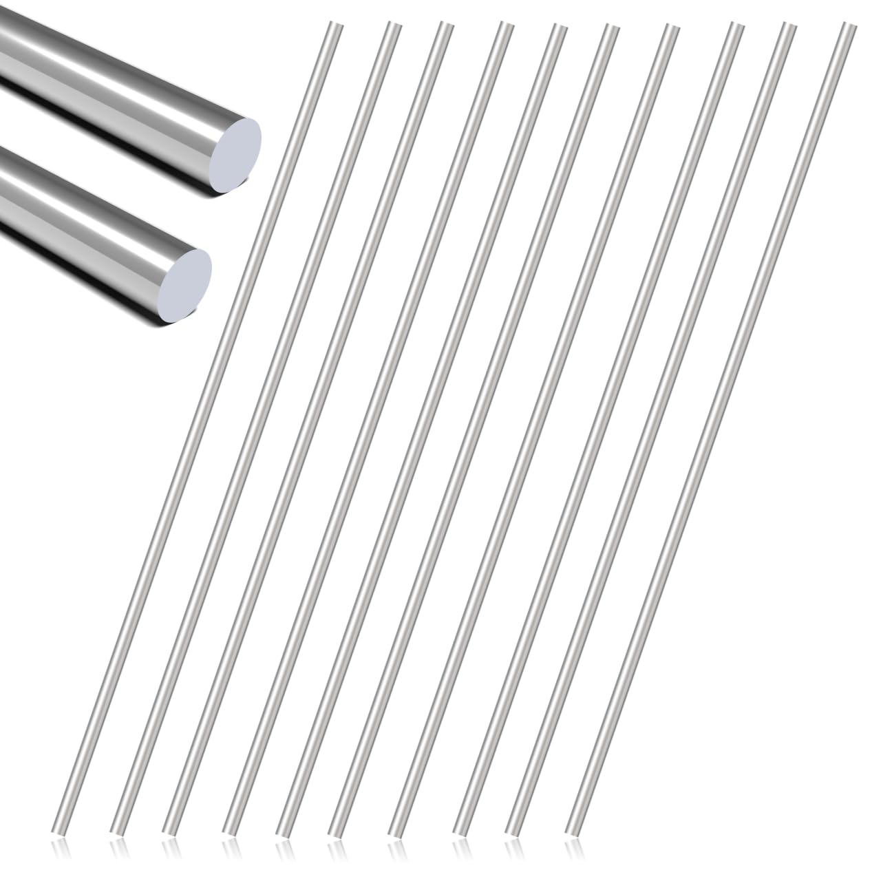 20pcs 2.5MM X 400MM 304 Stainless Steel Round Rods,Metal Solid Shaft Rods (20, 2.5MM X 400)