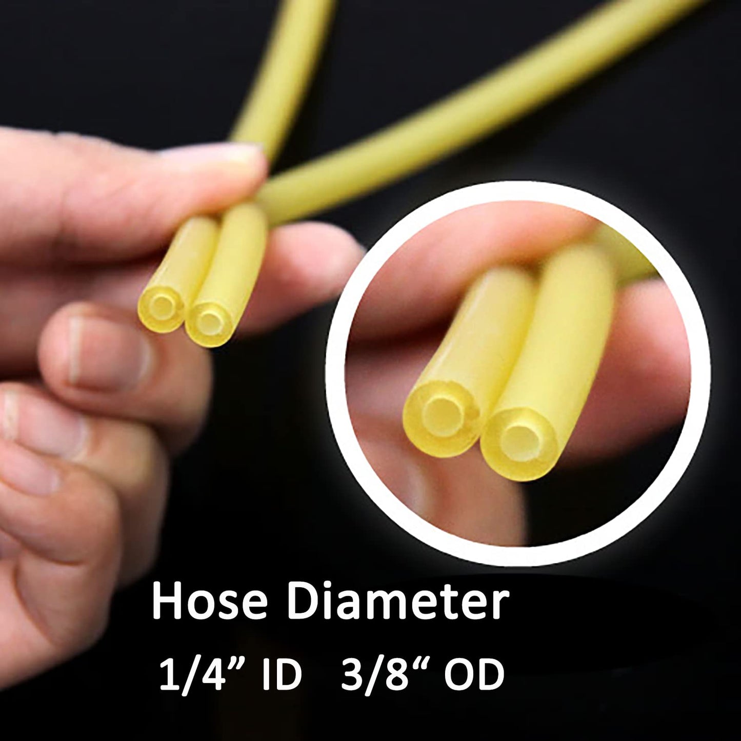 Latex Tubing, Latex Tube Natural 3/8in OD 1/4in ID Slingshot Tubing Surgical Tube Catapult Tube Rubber Hose Speargun Band 10FT 33FT 50FT One Continuous Piece (33 FT, Natural)