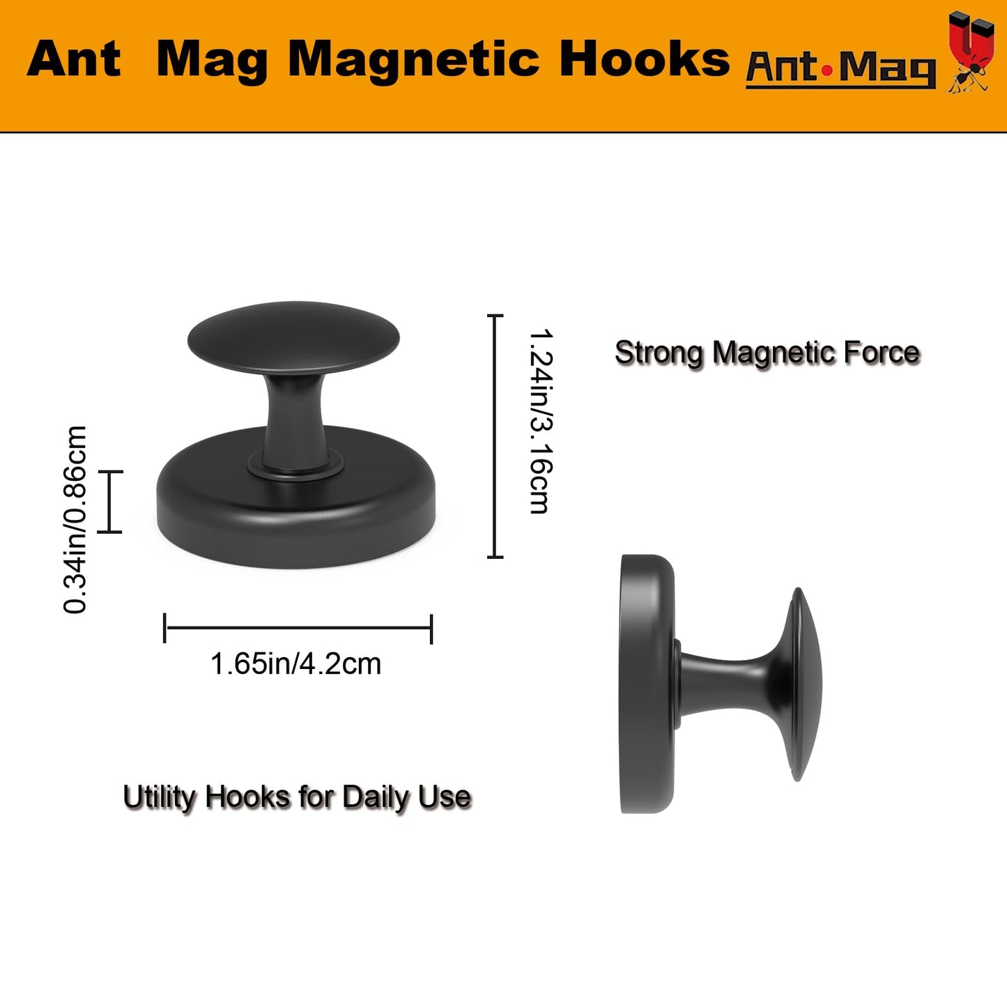 Ant Mag Magnetic Hooks Heavy Duty for Coat Hanging Strong Magnetic Hangers for Metal Surface Great Organization for Cruise Cabinet Door Kitchen Room Office