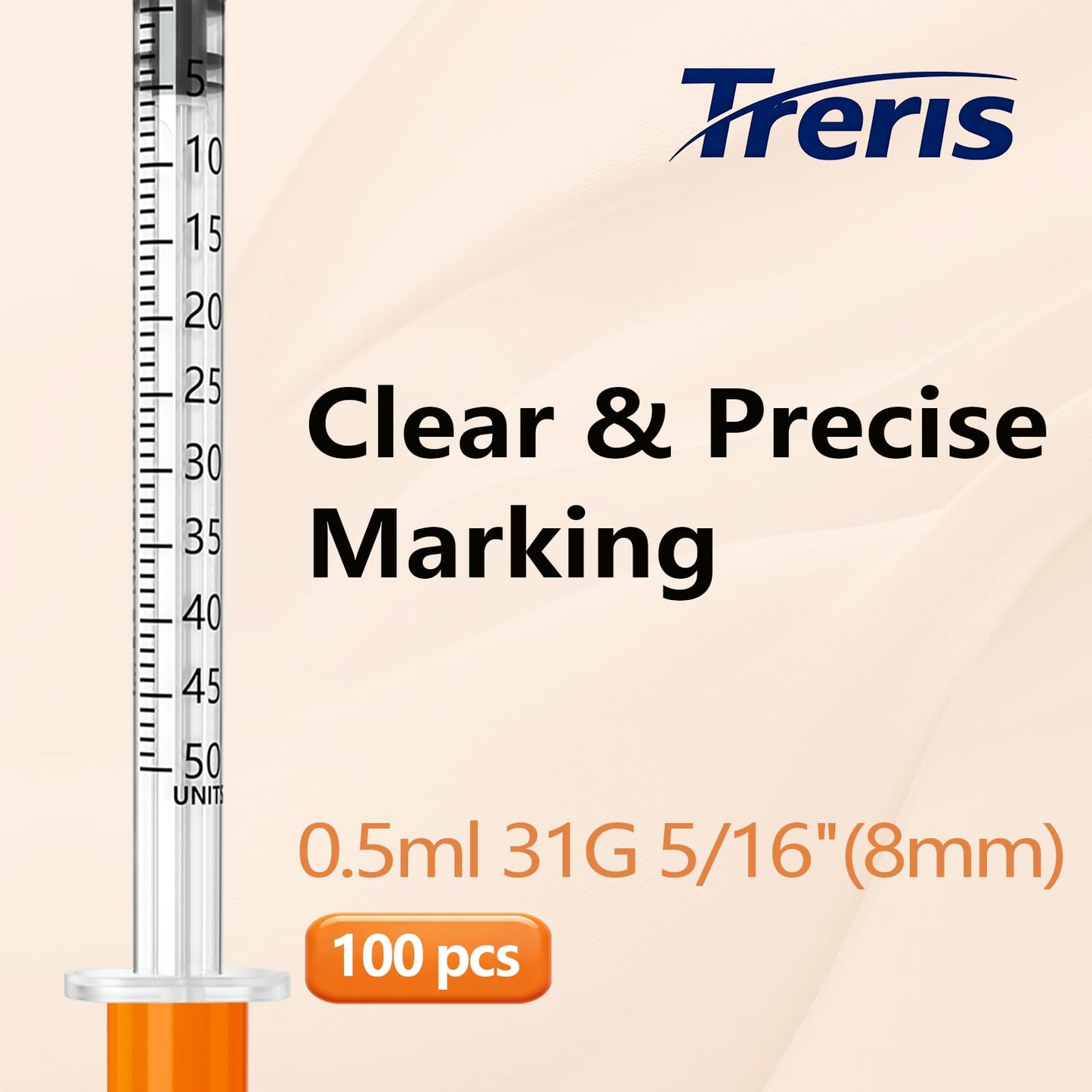 0.5ml 31G 5/16 Inch 8mm, Lab Tools Individually Wrapped 100 Pack