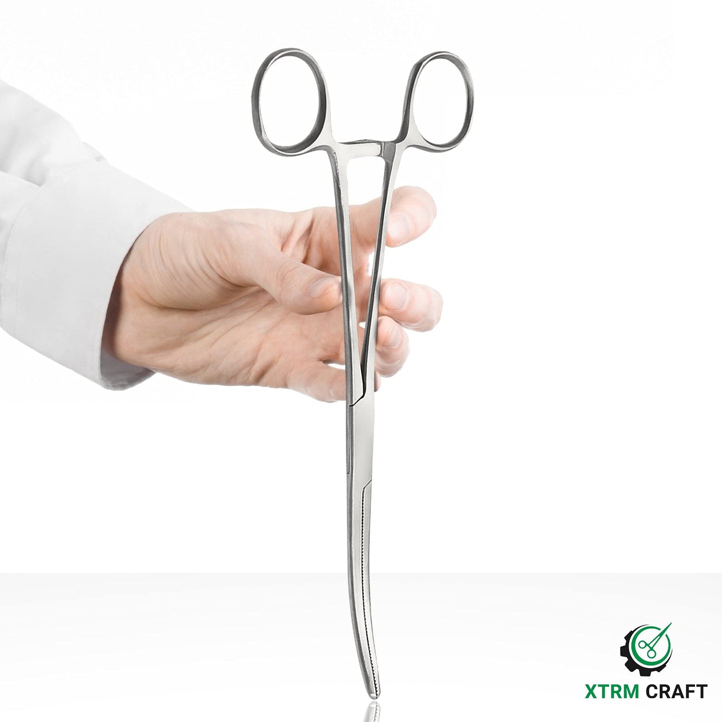 XTRM CRAFT Pean Hemostat Curved 14" Multipurpose Locking Tweezer Clamps Serrated, Stainless Steel, Hemostats for Nurses, Fishing Forceps, Crafts and Hobby