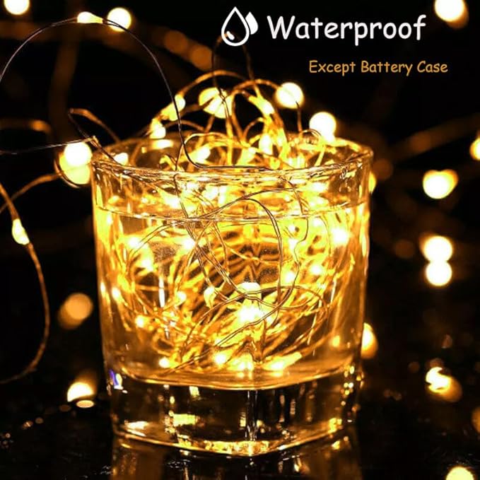 ZGWJ 8 Pack Fairy Lights Battery Operated, Warm White Twinkle String Lights 20 LED 7FT Waterproof 3 Lighting Modes for Bedroom, Halloween, Christmas, Party Indoor and Outdoor Decoration