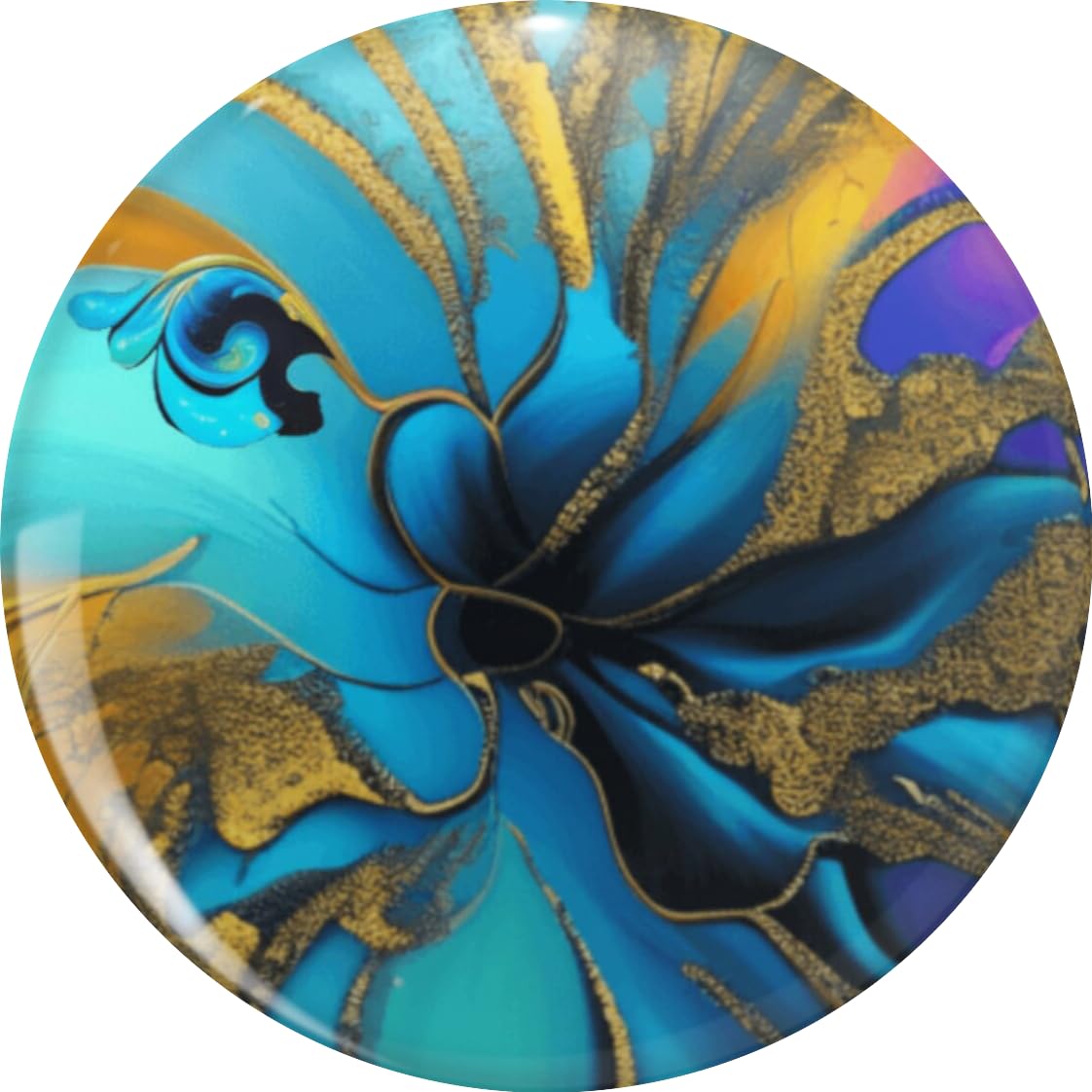 Turquoise Magic Flower Pin Lapel Pin Cute Brooch Pins Badges 0.75"