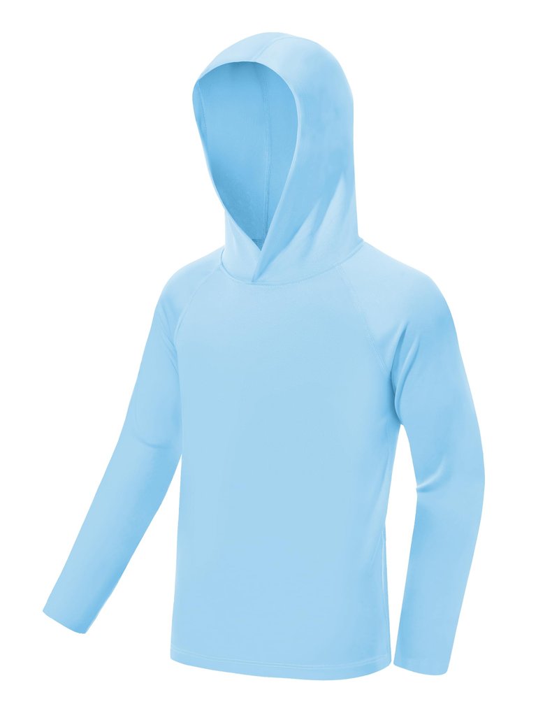 DRONIRING Boys Hooded Long Sleeve Rash Guard Swim Shirt, Youth Kids Girls Toddler UPF 50+ Fishing Shirt, UV Sun Protection Quick Dry Fishing Hiking Water Beach Hoodies