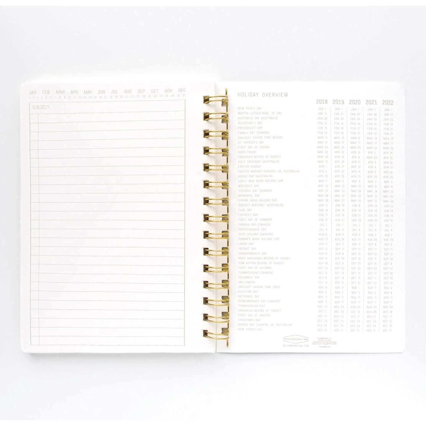 DesignWorks Ink Textured Paper Twin Wire Notebook, Daily Planner & Soft Cover Writing Journal, 160 Lined Perforated Pages, Small Spiral Notebook for Work & Journaling, 6 x 8.25 in, Juniper Green