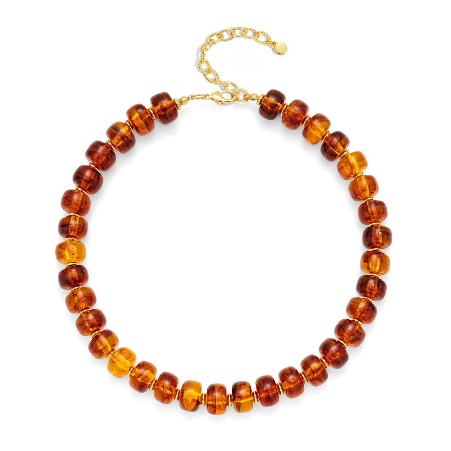 WOWORAMA Vintage Brown Beaded Necklace for Women Chunky Resin Beads Necklaces Statement Chunky Choker Necklace Trendy Boho Jewelry
