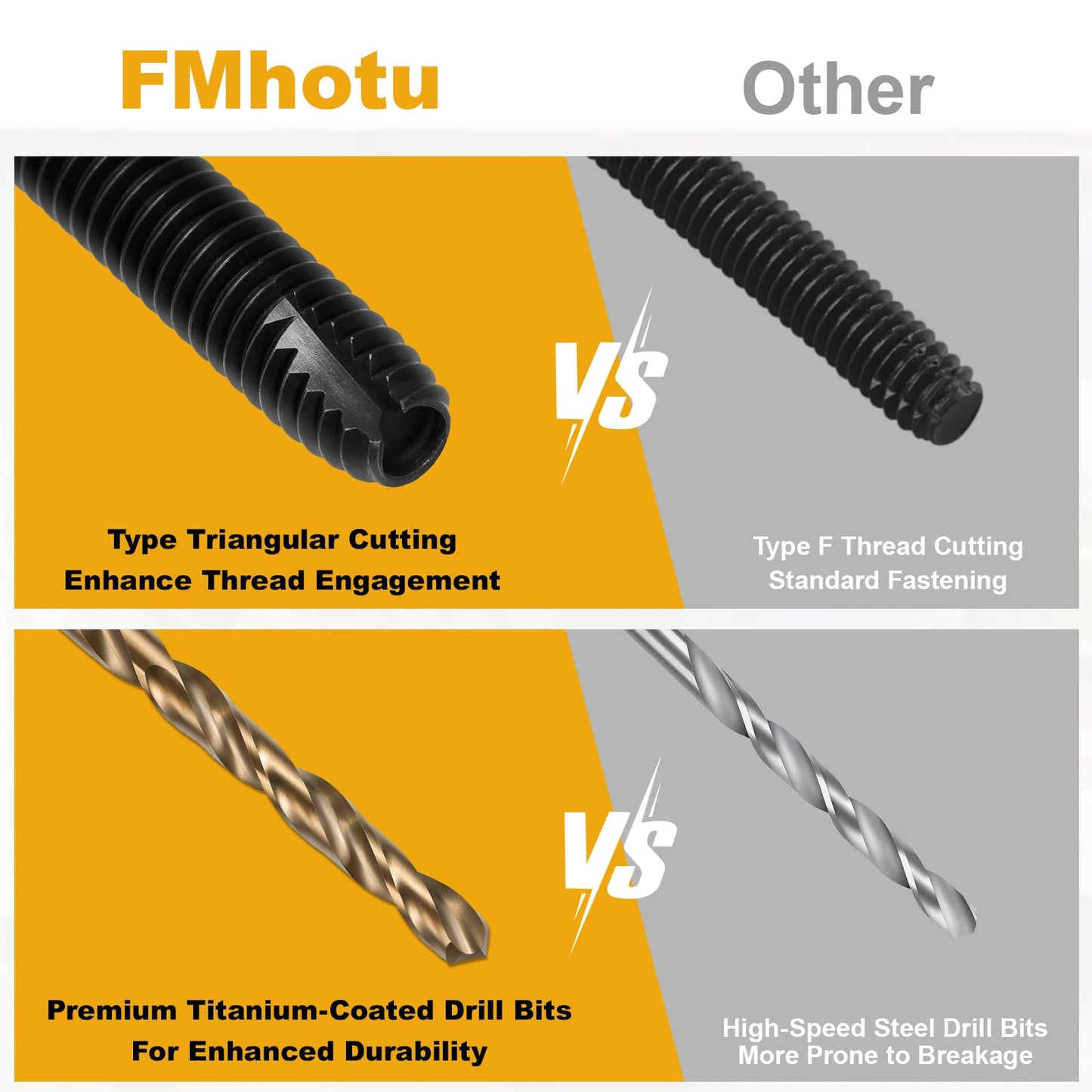 1/4-20 x 2-1/2" Flat Head Thread Cutting Self Drilling Deck Screws, Type 7, Star Drive T-30, Steel Floorboard Thread Cutting Screws for Wood & Metal-300 Pack