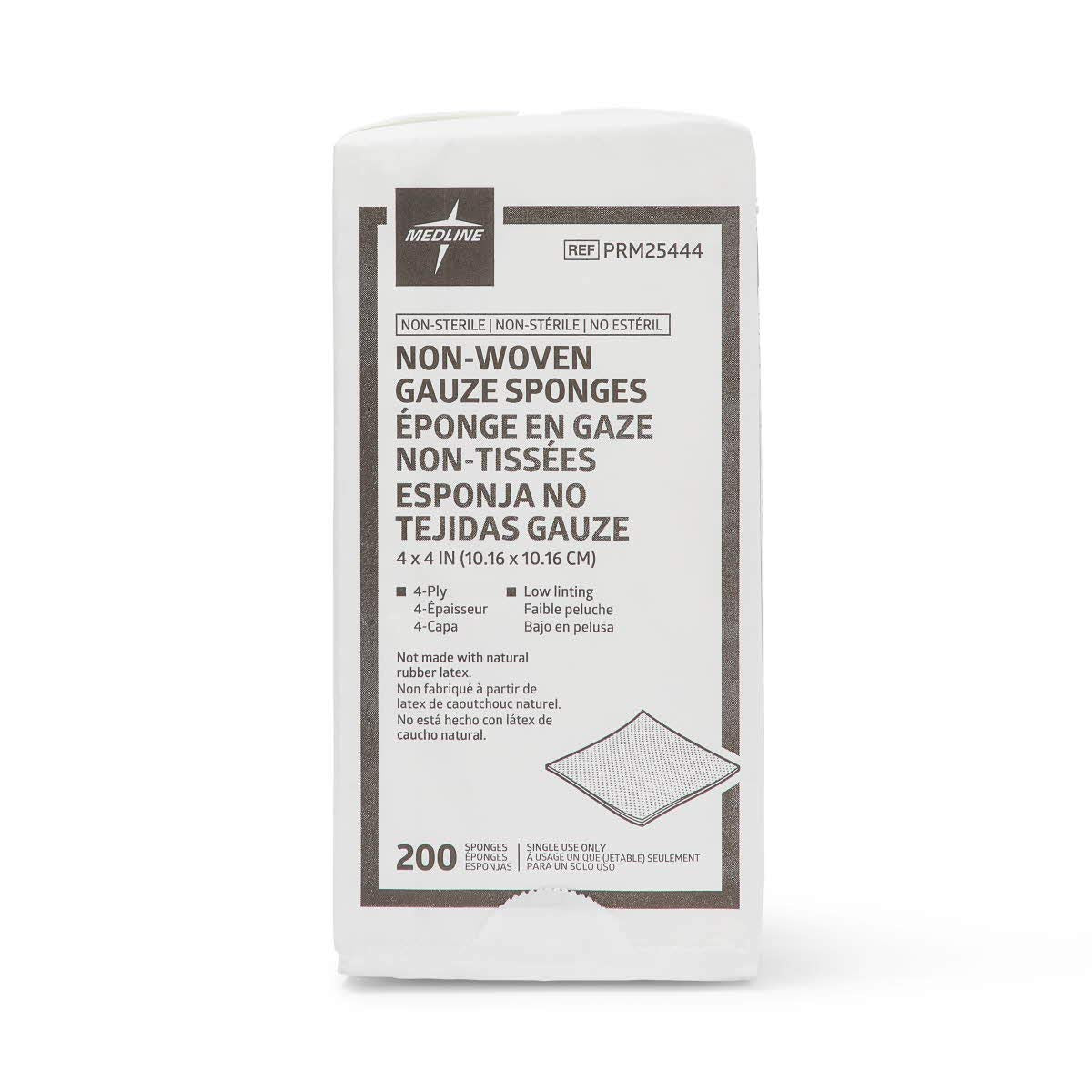 Medline Non-Woven Non-Sterile, Rayon/Poly Gauze Sponge, 4 x 4, 4-Ply (10 Packs of 200)