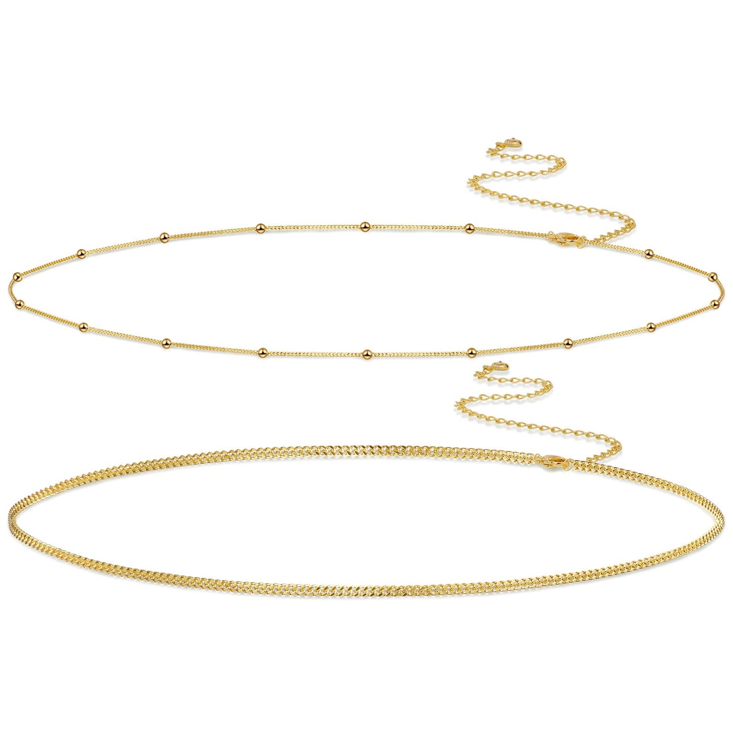 CAROVO Belly Waist Chain for Women 14K Gold Plated Layered Body Chains Boho Cuban Bead Belly Chain Sexy Bikini Body Jewelry for Women Adjustable