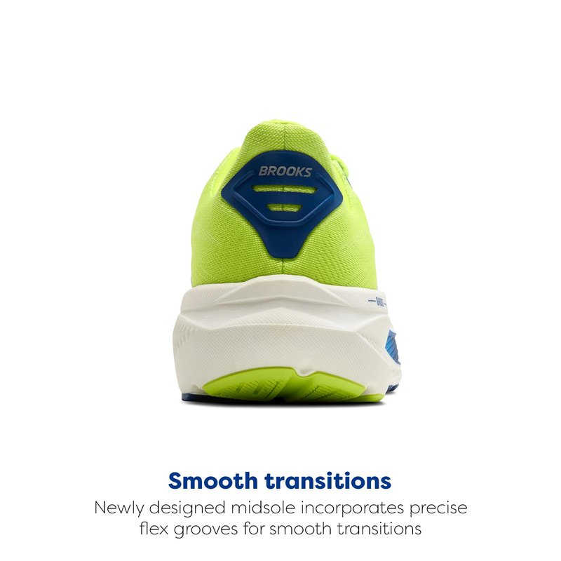 Brooks Men’s Ghost 17 Neutral Running Shoe - Acid Lime/Navy/White - 14 Medium