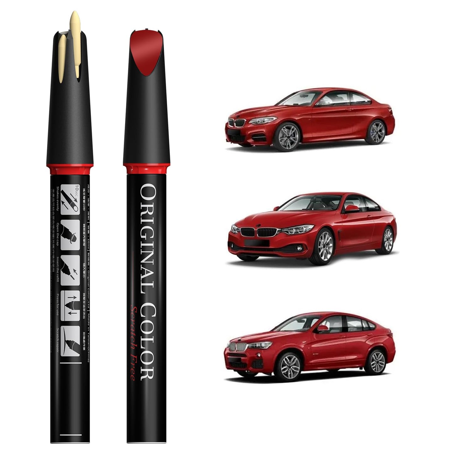 Carhoo C06 Flamenco Red Brilliant Touch Up Paint Suitable For Bmw, Genuine Custom Color Absoulutely Without Color Differences (1