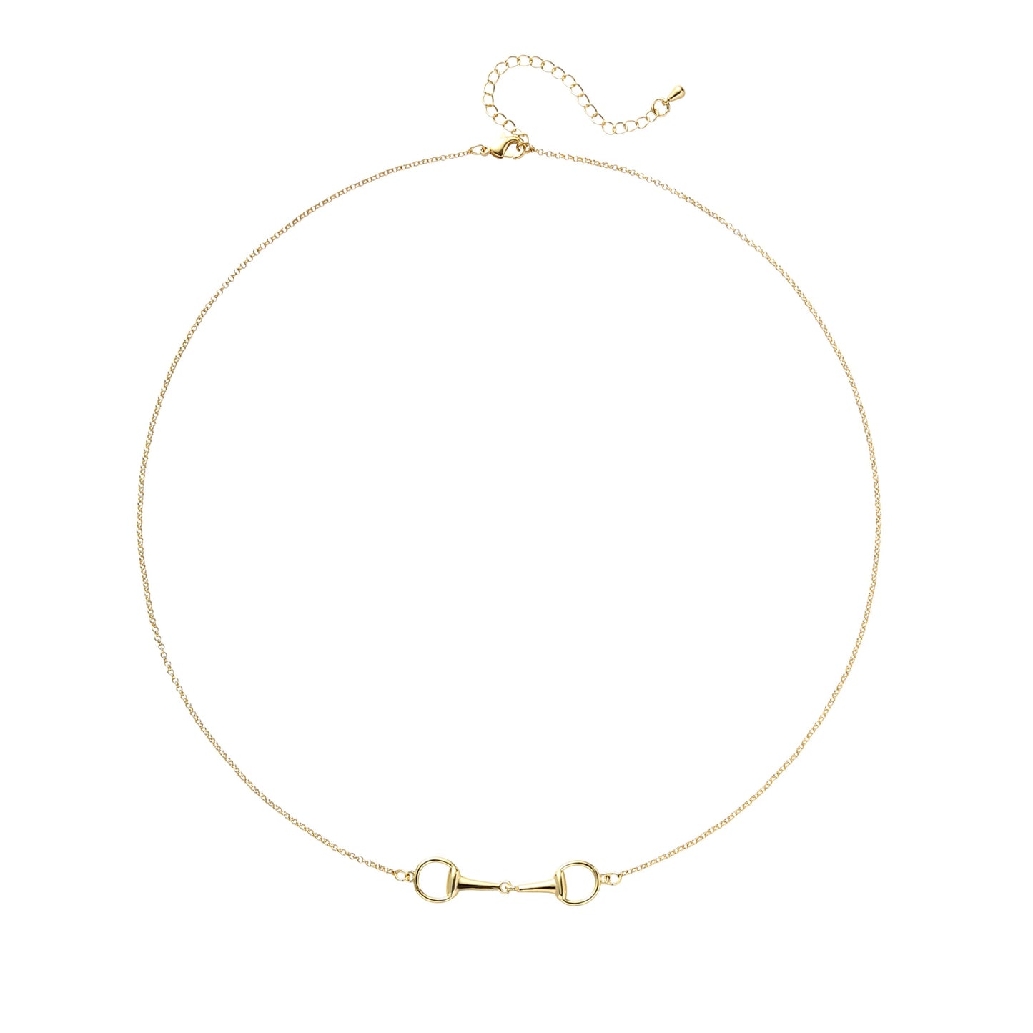 SIYOMONT Horse Necklace 14K Gold Plated Snaffle Bit Snaffle Bit Pendant Necklace Jewelry Gift for Women(G)