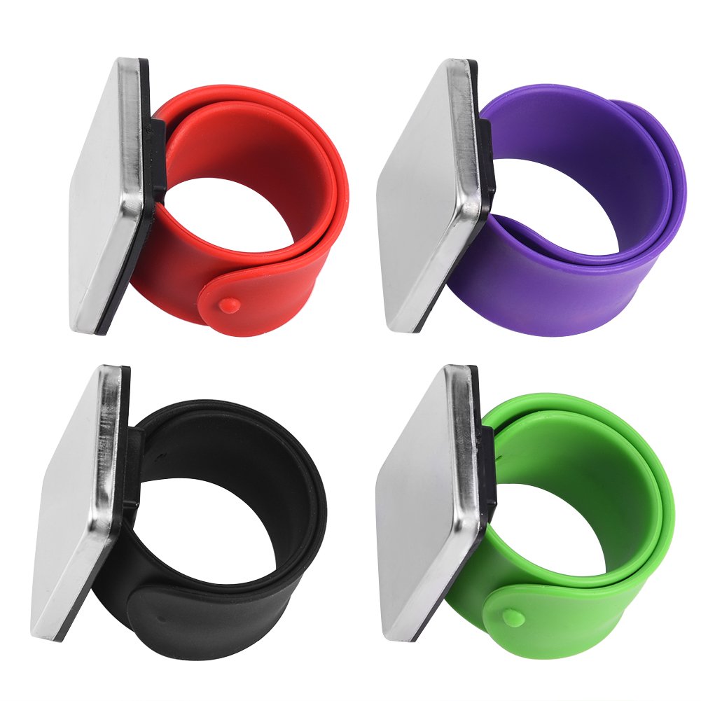 Magnetic Wrist Band, Adjustable Magnetic Wrist Band Hair Clip Collector for Hairdressing Professionals Hairdressing Accessory (Black)