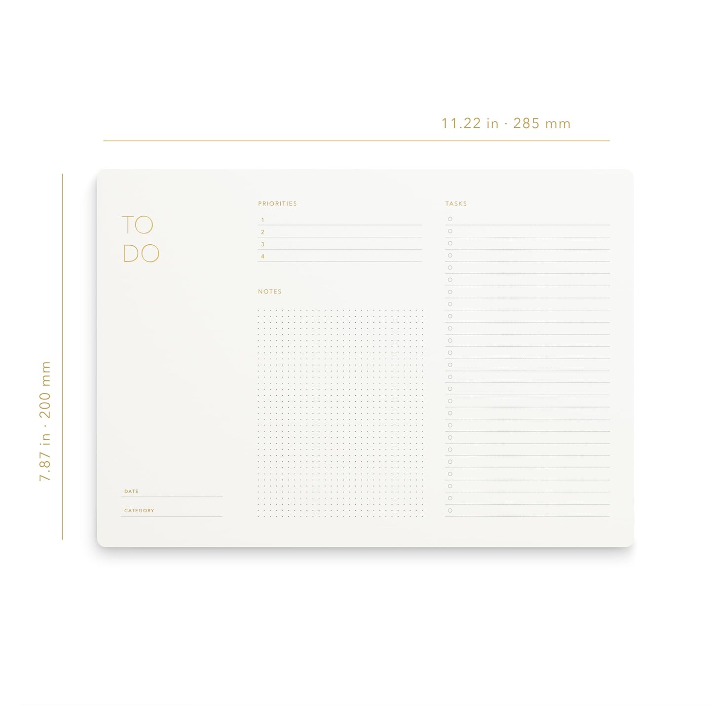 Pinesman - Elegant To Do List Notepad with Mouse Pad Feature, 11.22" x 7.87", 50 Tear-Off Sheets, Gold Foiled, Daily Planning, Eco-friendly To Do List Planner, FSC™ Certified To Do List Notebook for Work