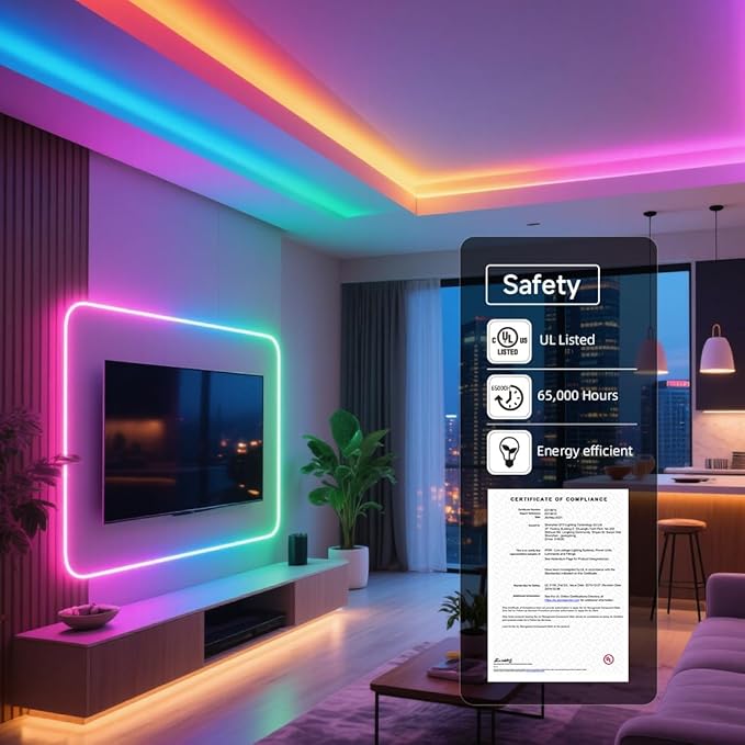 BTF-LIGHTING WS2815 (Upgraded WS2812B) LED Strip Light,UL Listed,16.4FT 300 LED/Pixels,Flexible Chasing RGB,Dual Signal Individually Addressable,5050SMD,3M Tape,DC12V IP65(No Adapter or Controller)
