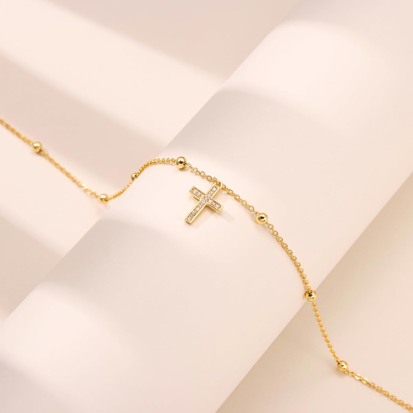 CHESKY Gold Waist Beads for Women, Dainty 14k Gold Plated Waist Chain Body Chain Jewelry for Womens Adjustable Waterproof Belly Chain Sexy Cross Pendant Chain Belt Beach Gold Summer Jewelry for Women Fashion Accessories