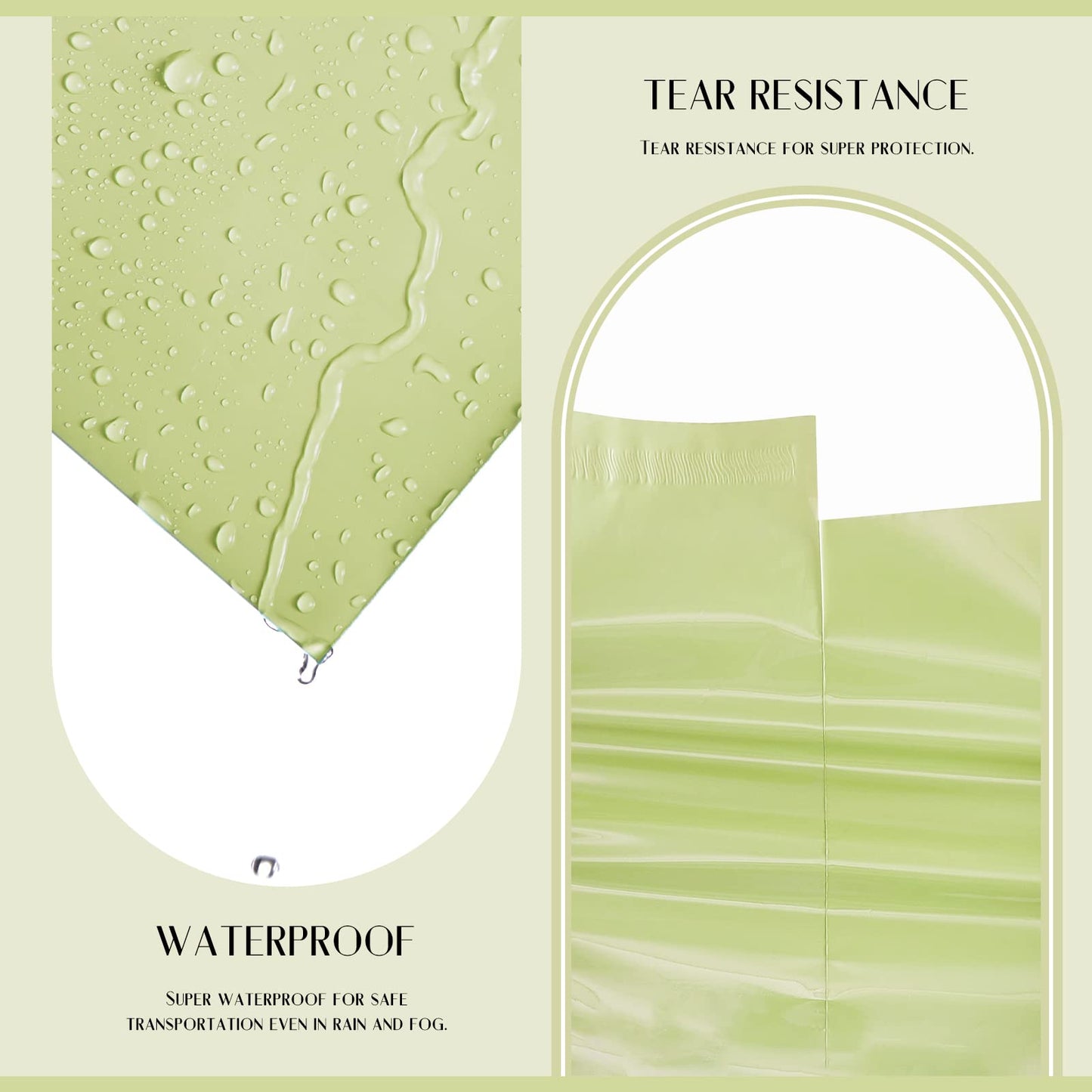 Metronic Poly Mailers 14.5X19 100PC, Strong Adhesive Shipping Bags for Clothing, Waterproof and Tear-Proof Shipping Envelopes, Packaging Bags Mailers Poly Bags, Avocado Green