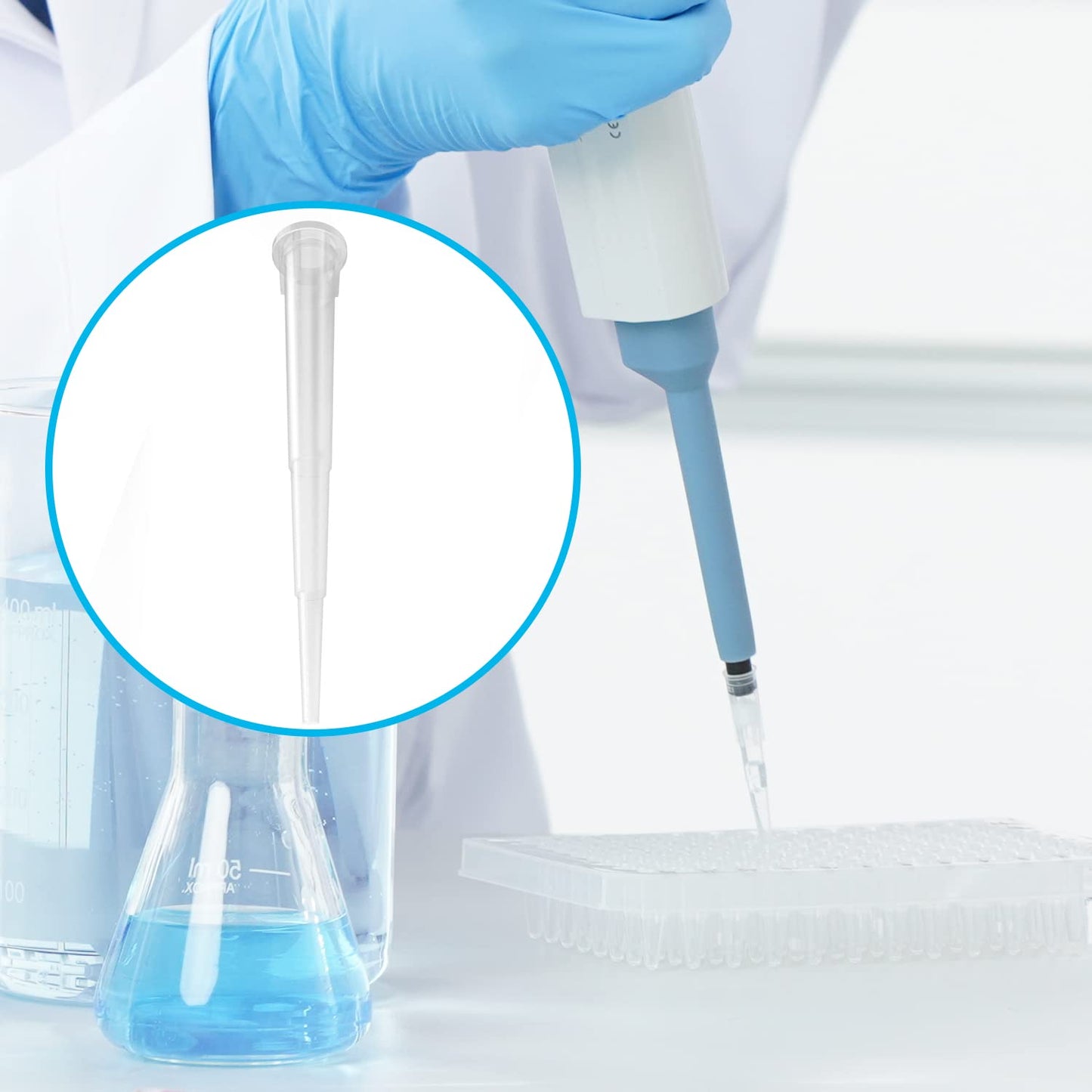 ONiLAB Pipette Tips 10 UL 1000 PCS Laboratory Universal Plastic Liquid Pipettor Tips Polypropylene (PP) Autoclavable, Transparent