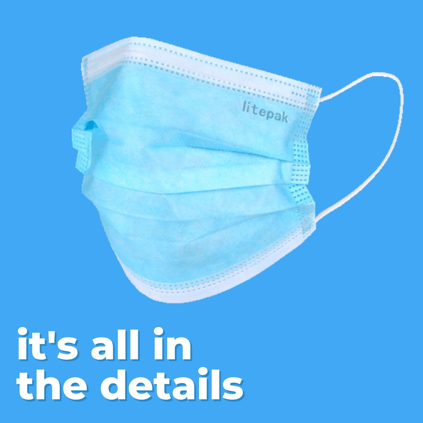 2,000pcs Disposable Face Masks- 3 Ply Breathable Mask For Adults - Blue (40 Packs of 50)