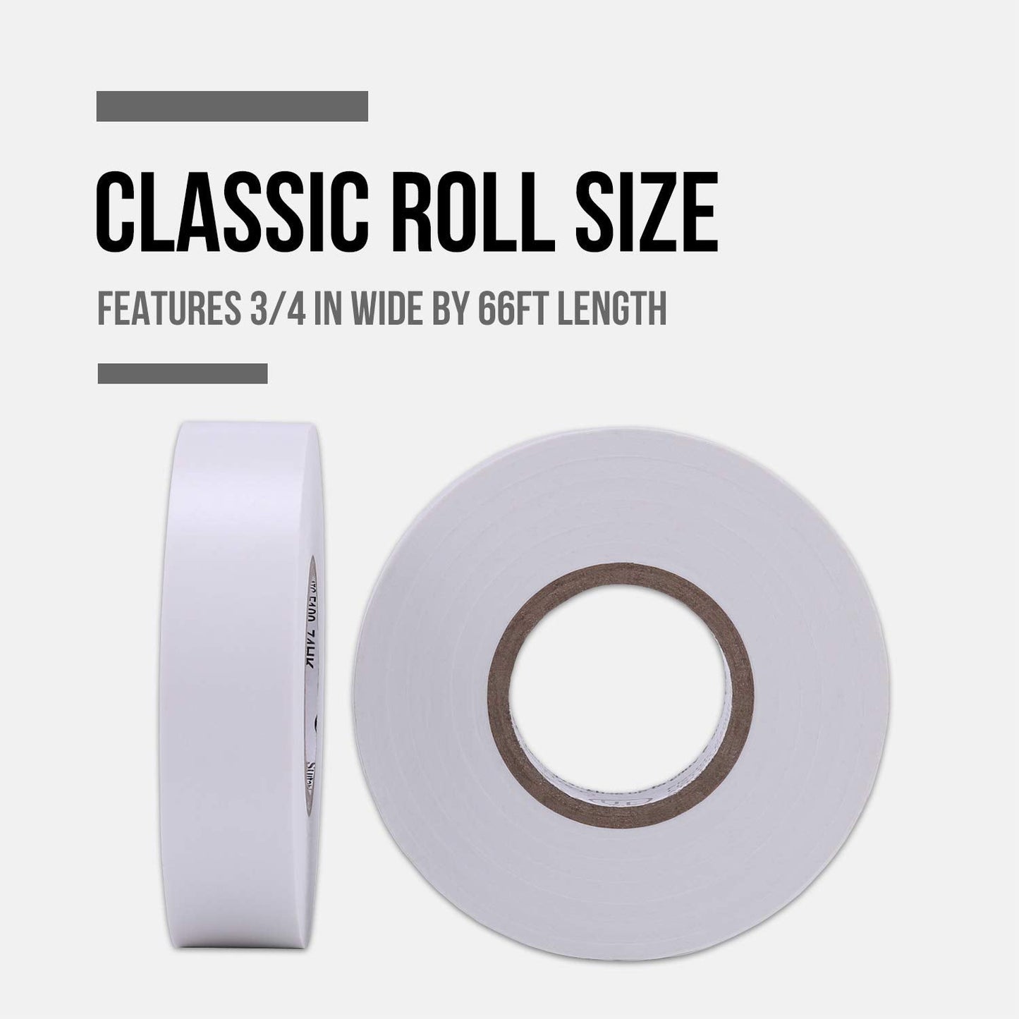 Lichamp 10-Pack White Electrical Tape Waterproof, 3/4 in x 66ft, Industrial Grade UL/CSA Listed High Temp Electrical Tape Electric Super Vinyl