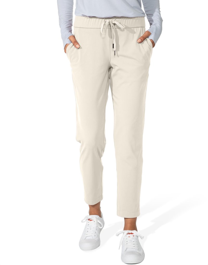 G Gradual Women's Pants with Deep Pockets 7/8 Stretch Sweatpants for Women Athletic, Golf, Lounge, Work (Light Khaki, XX-Large)