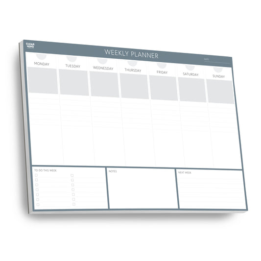 Clear Mind Concepts Weekly Desk Planner - Large 11.3” x 16.5” Tear-Off Pad, 52 Undated Sheets, Thick 120gsm No-Bleed Paper - To-Do List, Notes & Weekly Schedule Organizer