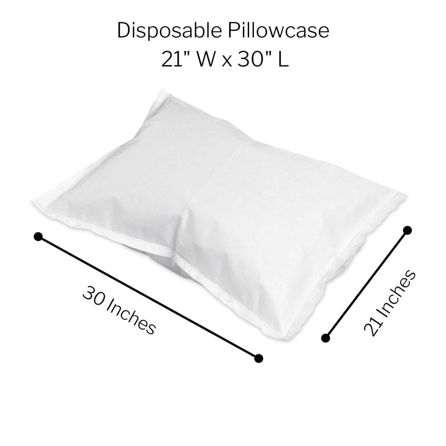 McKesson Disposable Pillow Case Covers [400 Count] Bulk Pillowcase, Single-Use for Medical Hospital Travel, Standard Size, White, 21 in x 30 in