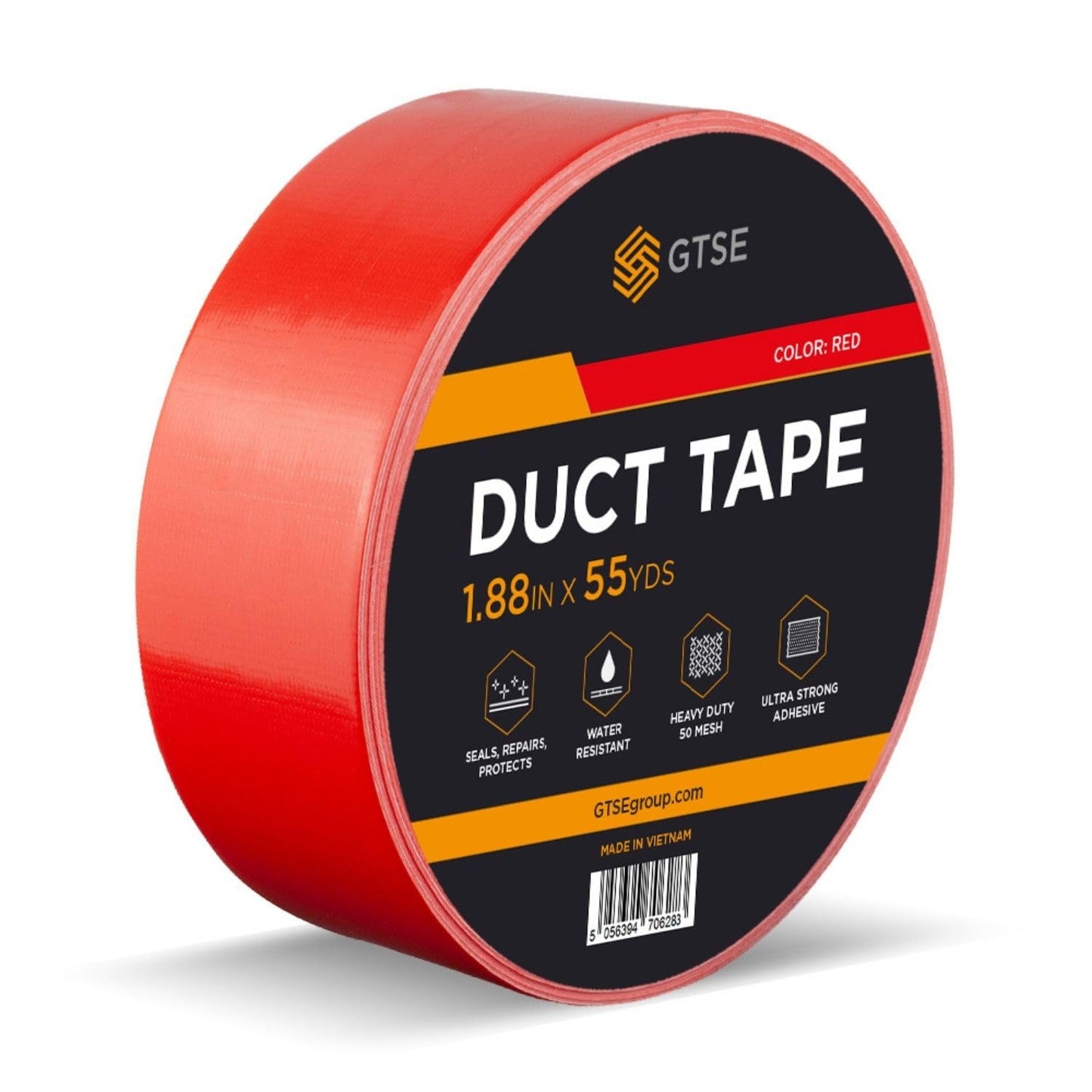 GTSE Red Duct Tape, 2 Inches x 55 Yards (164 ft), Heavy Duty, Waterproof Repair Tape for Indoor or Outdoor Use, 24 Rolls