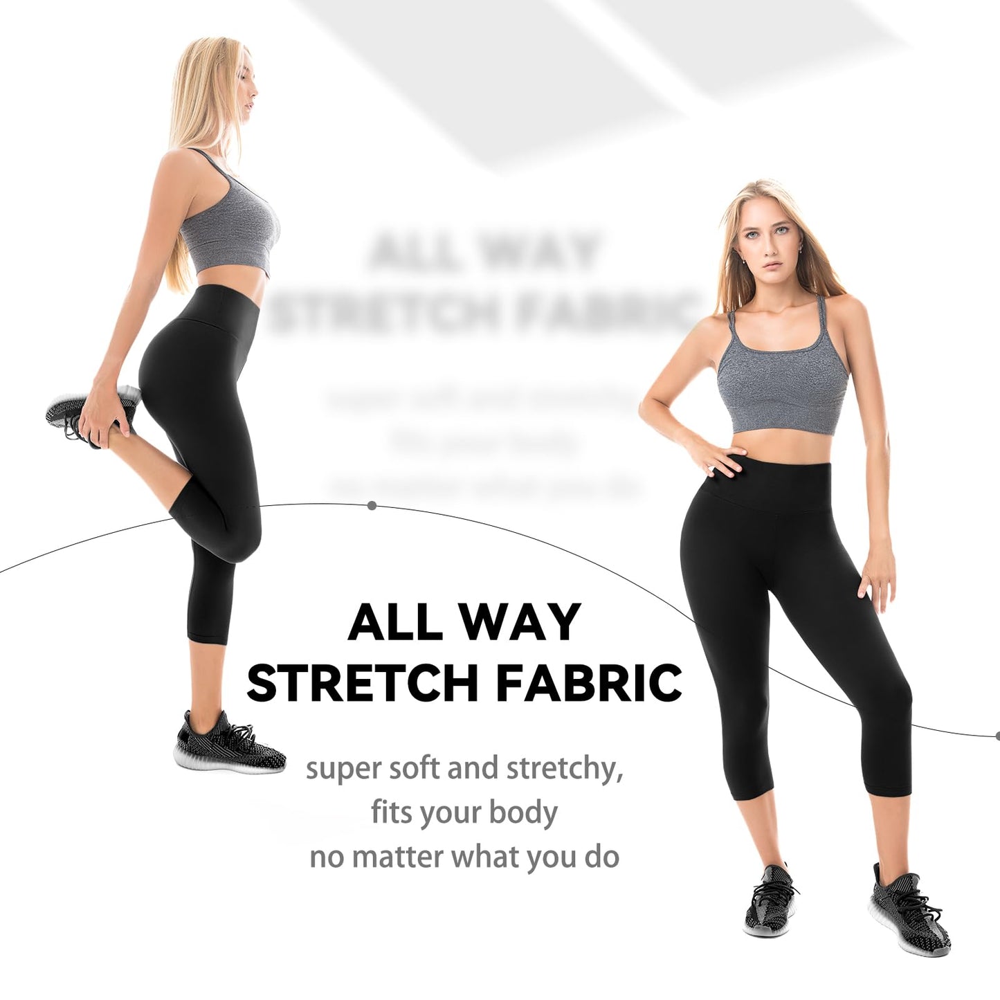 Walifrey Capri Leggings for Women, Buttery Soft High Waisted Leggings for Gym Yoga Workout (Black XXL)