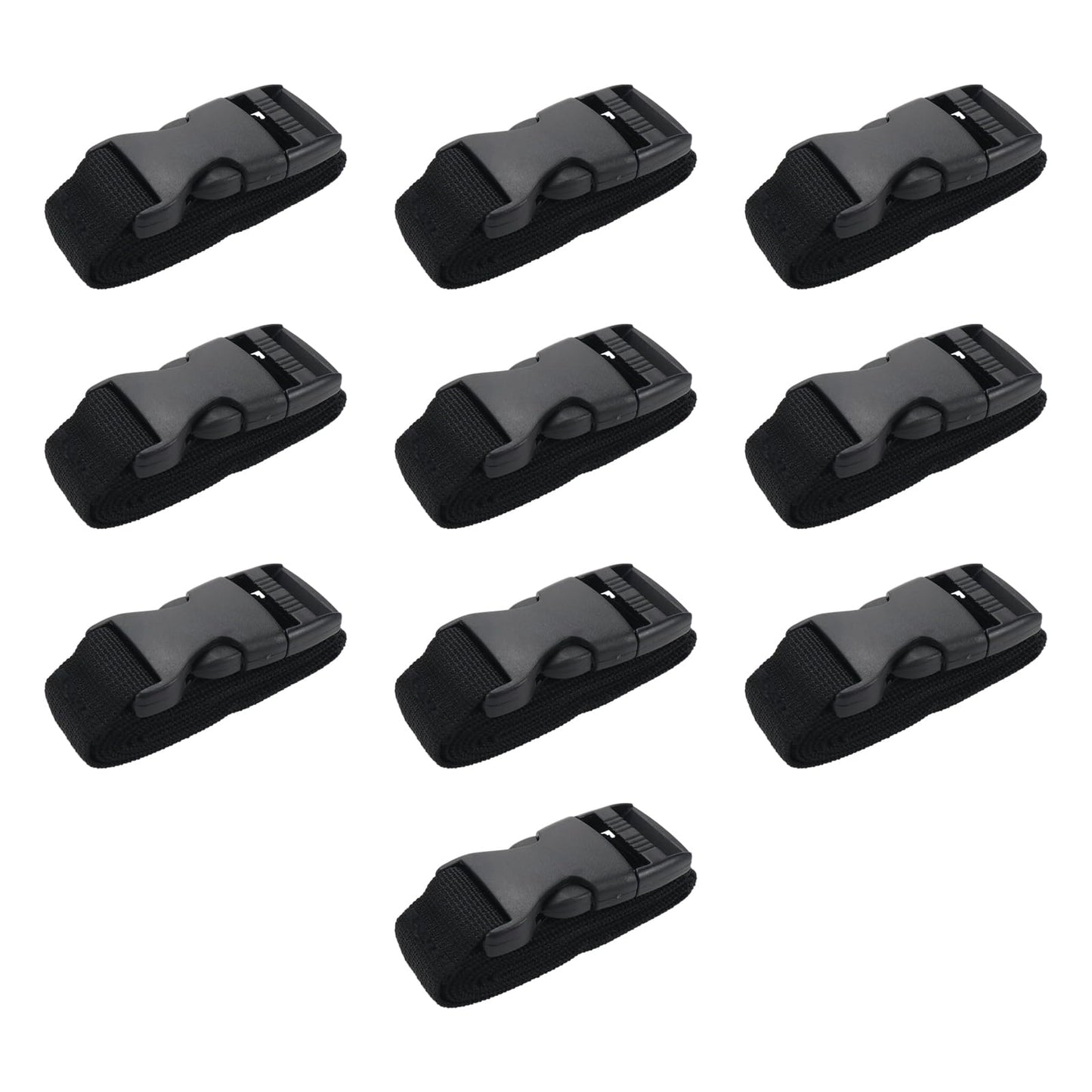 S SYDIEN 10Pcs Tie Down Straps Black Adjustable Nylon Strap with Buckles 1" x 47" (3.9ft) Straps with Quick Release, Lashing Strap for Backpacking, Outdoor Activities