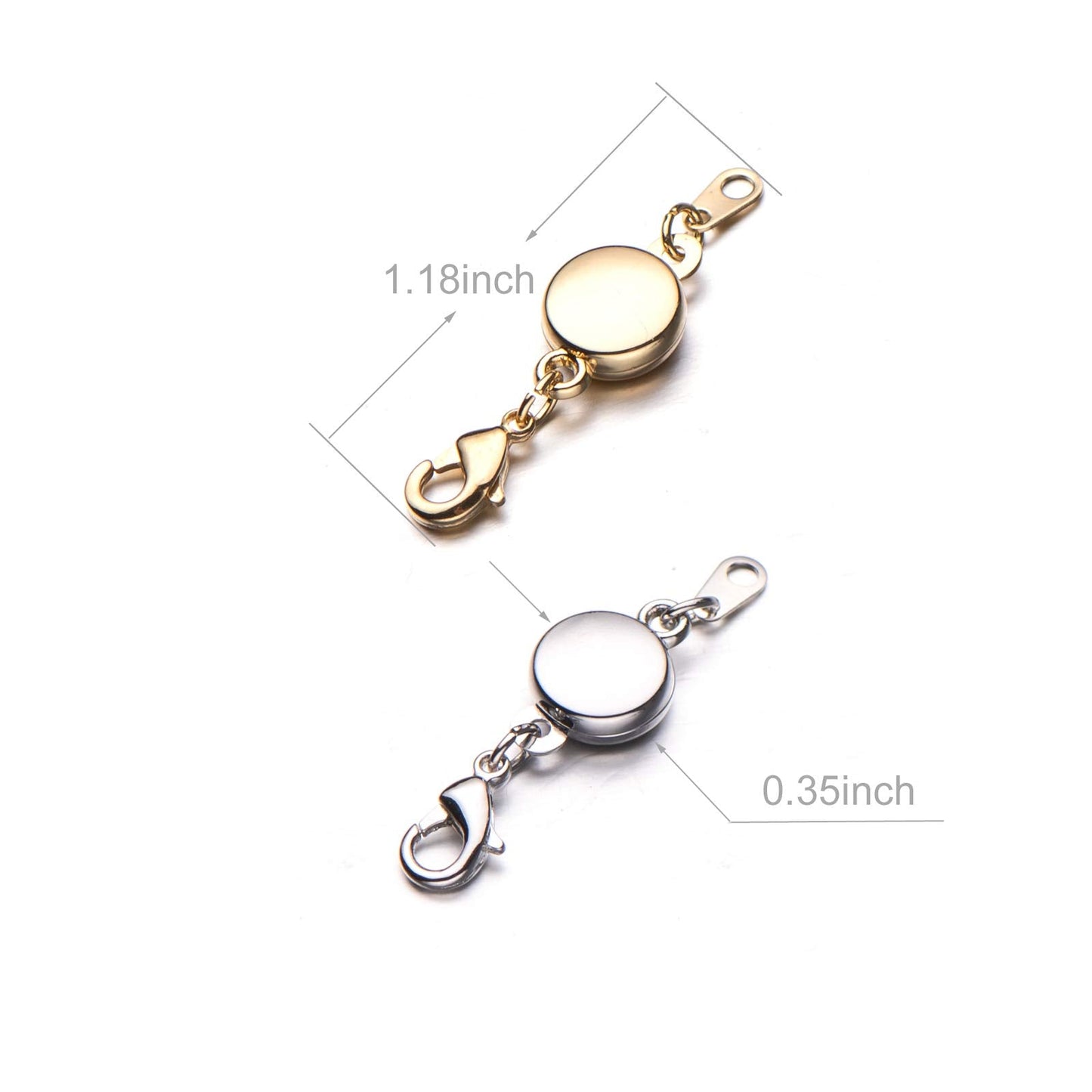 Zpsolution Locking Magnetic Clasps for Jewelry Necklaces Bracelets - Light and Small Keep the Clasp in Back