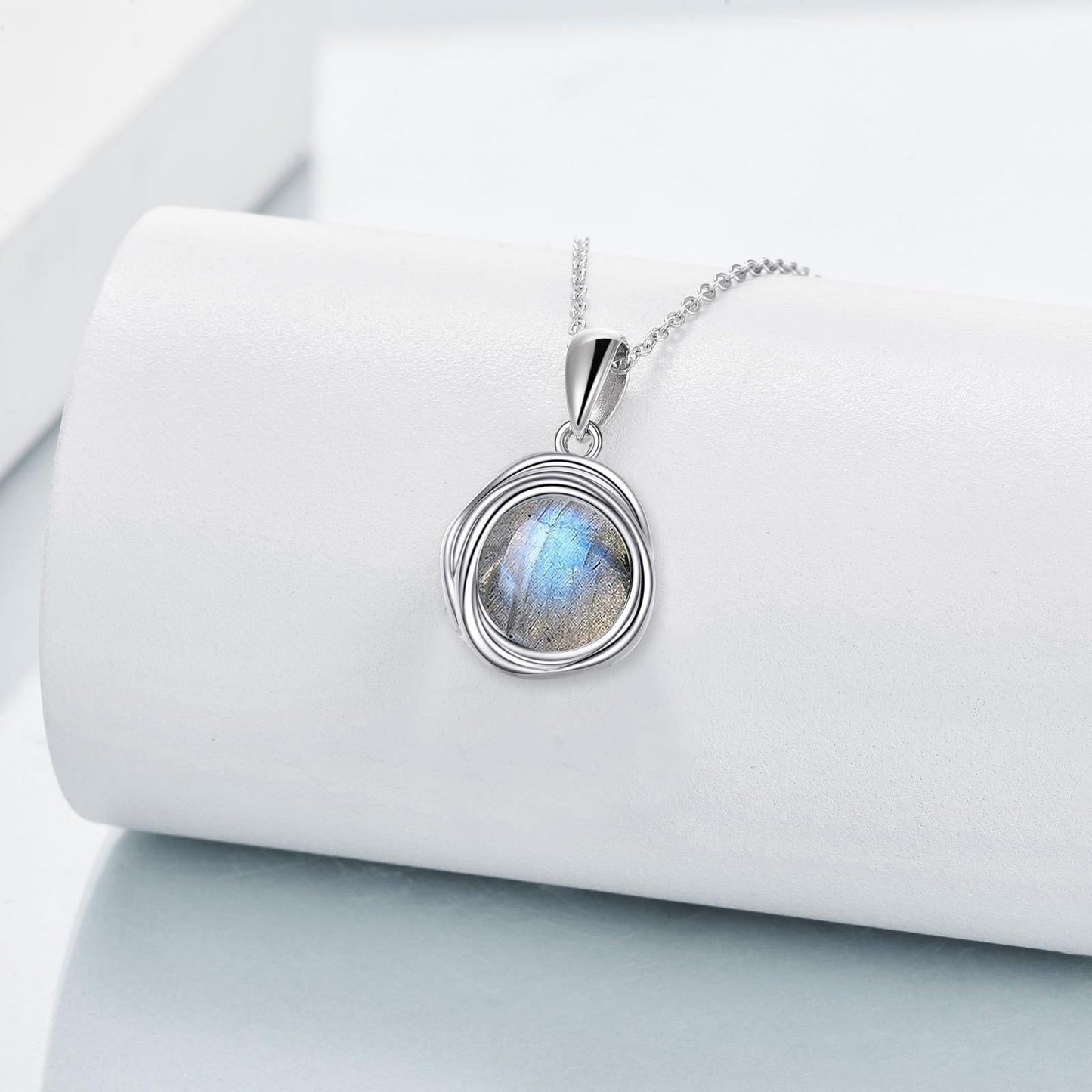 POPLYKE Labradorite Necklace for Women 925 Sterling Silver Labradorite Jewelry Gifts for Her
