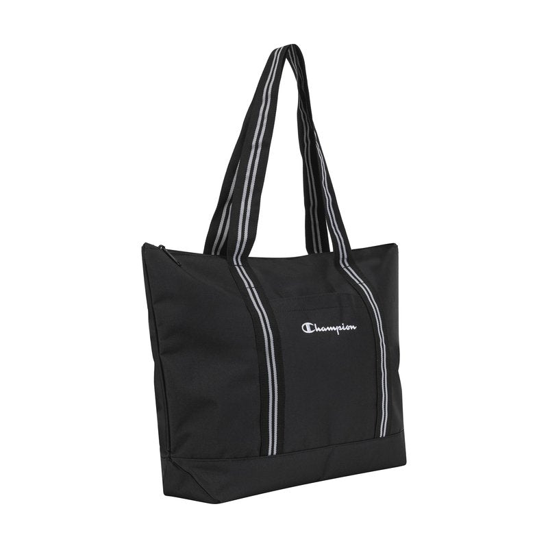 Champion Varsity Tote Bag with Zip Closure and Interior Mesh Pockets for Work, Travel, Daily Use