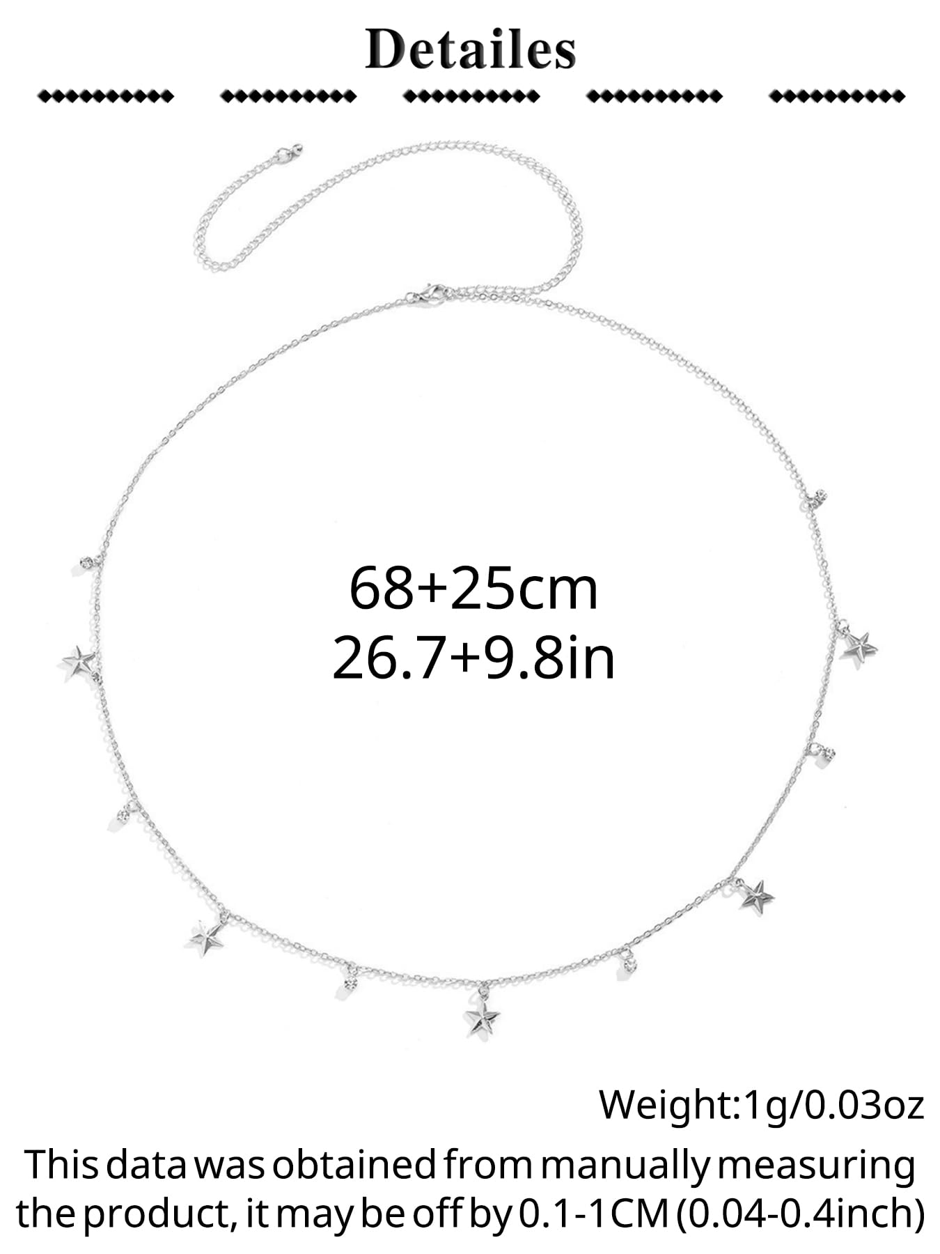 MODRSA 1pcs Y2K Star Belly Chain Silver Waist Chain for Women Silver Waist Jewelry for Women Belly Chains Star Stomach Jewelry Sexy Body Chains Non Tarnish Waterproof Summer Jewelry Trendy